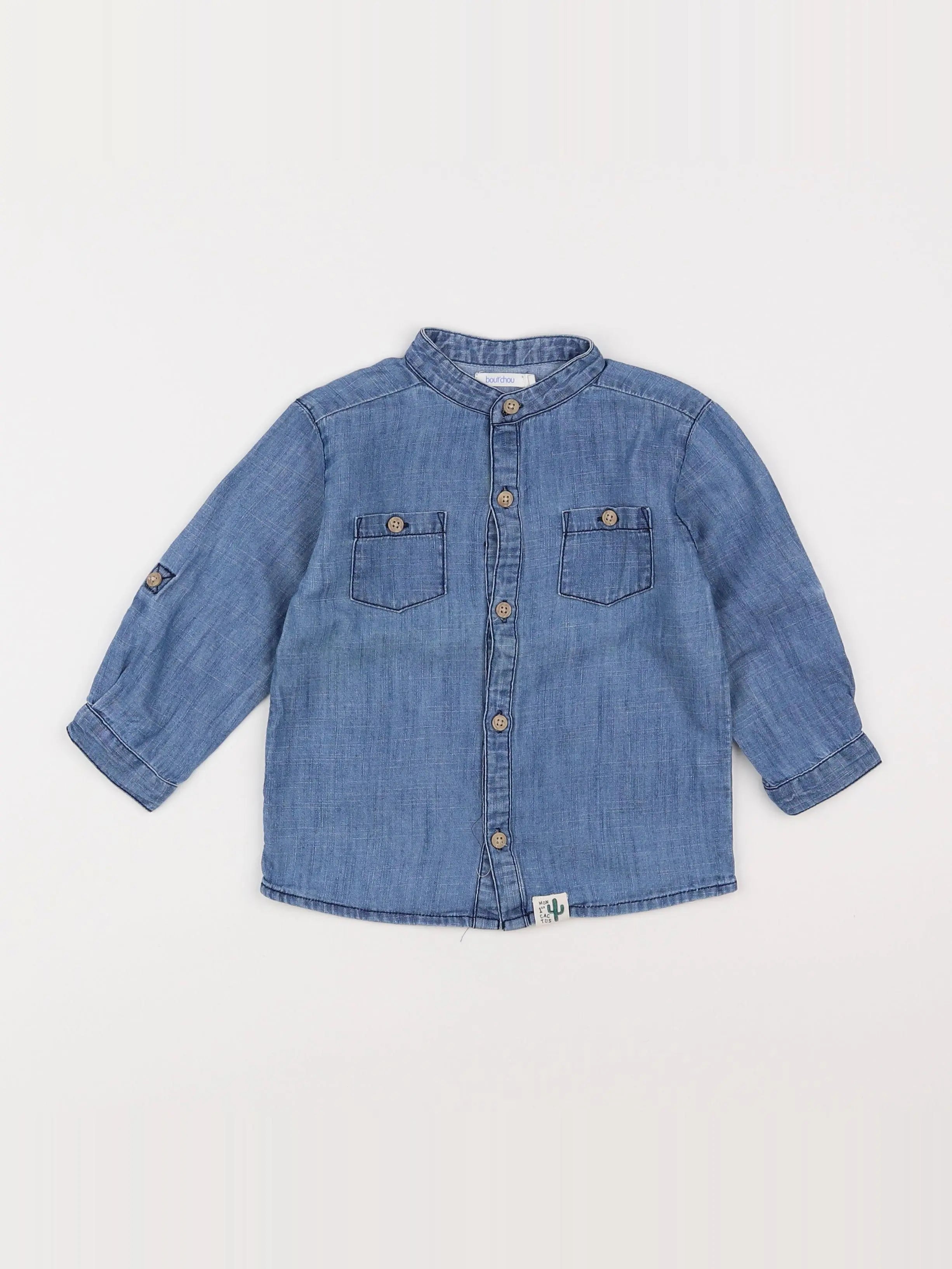 Boutchou - chemise bleu - 18 mois