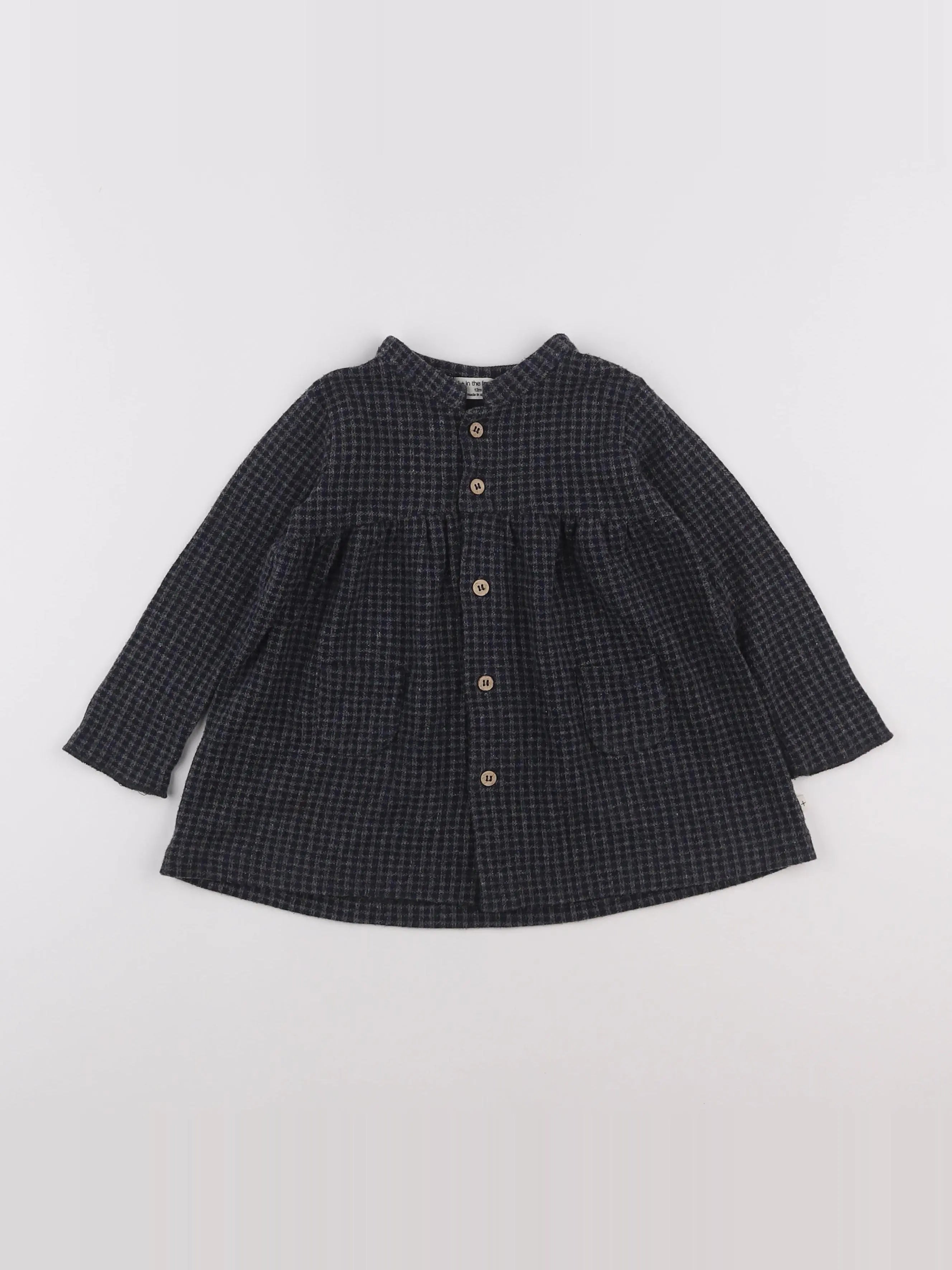 1+ In the family - robe gris - 12 mois