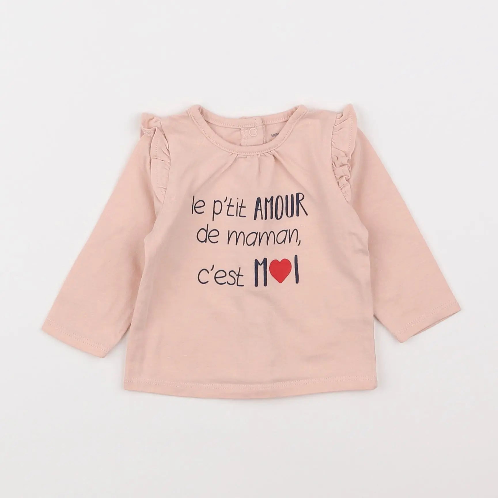 Vertbaudet - tee-shirt rose - 3 mois