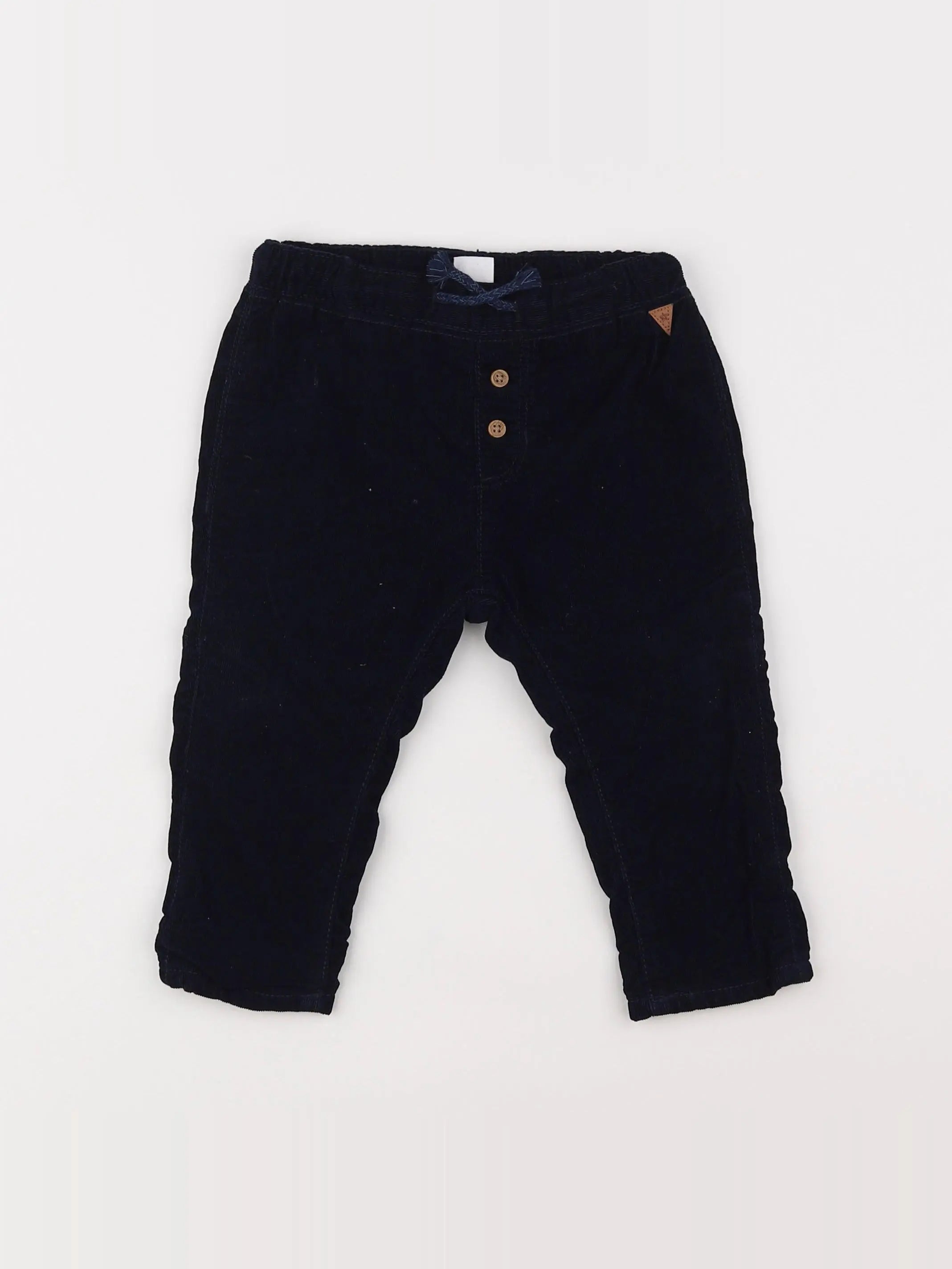 H&M - pantalon bleu - 9/12 mois