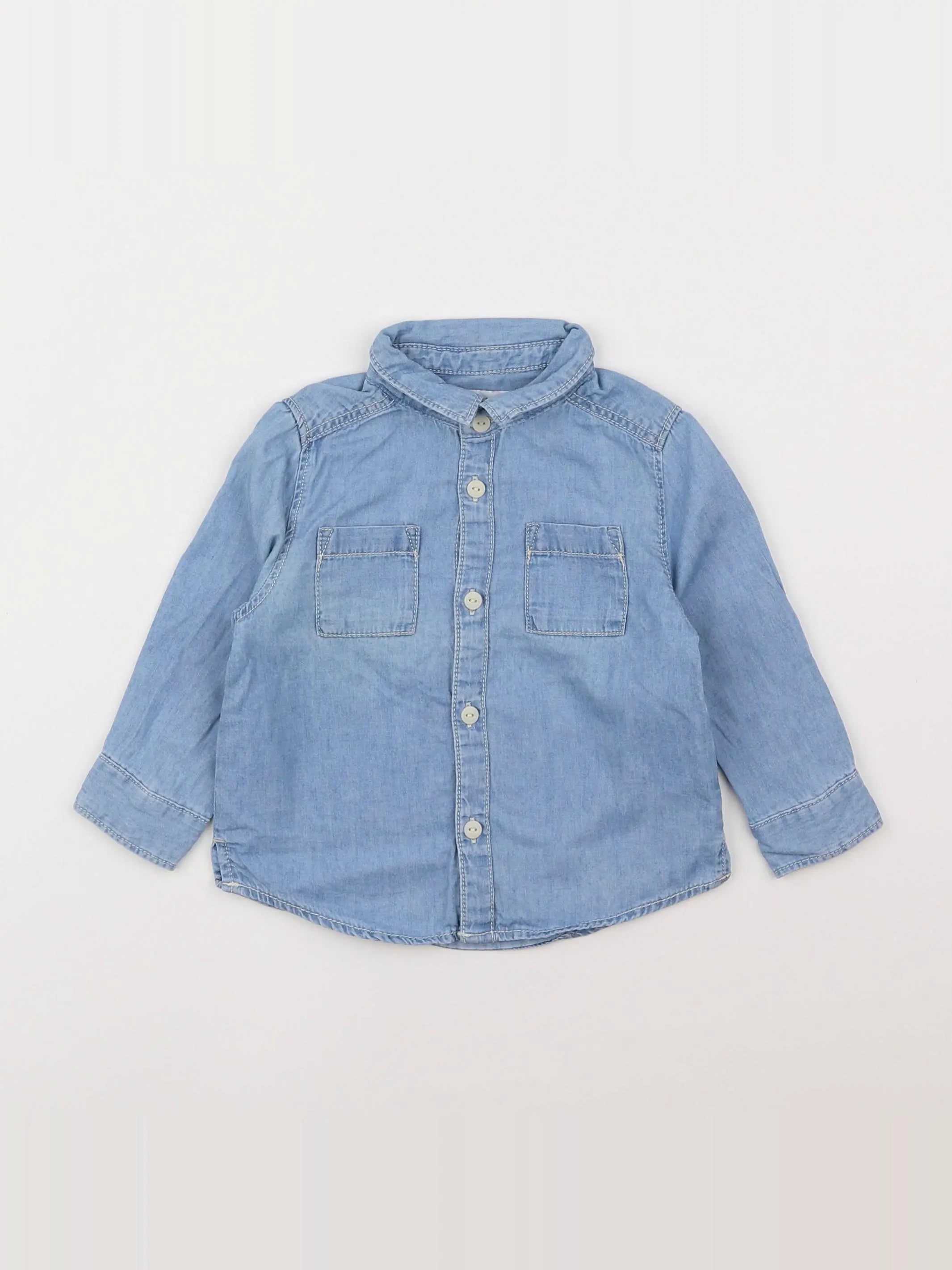 Zara - chemise bleu - 6/9 mois