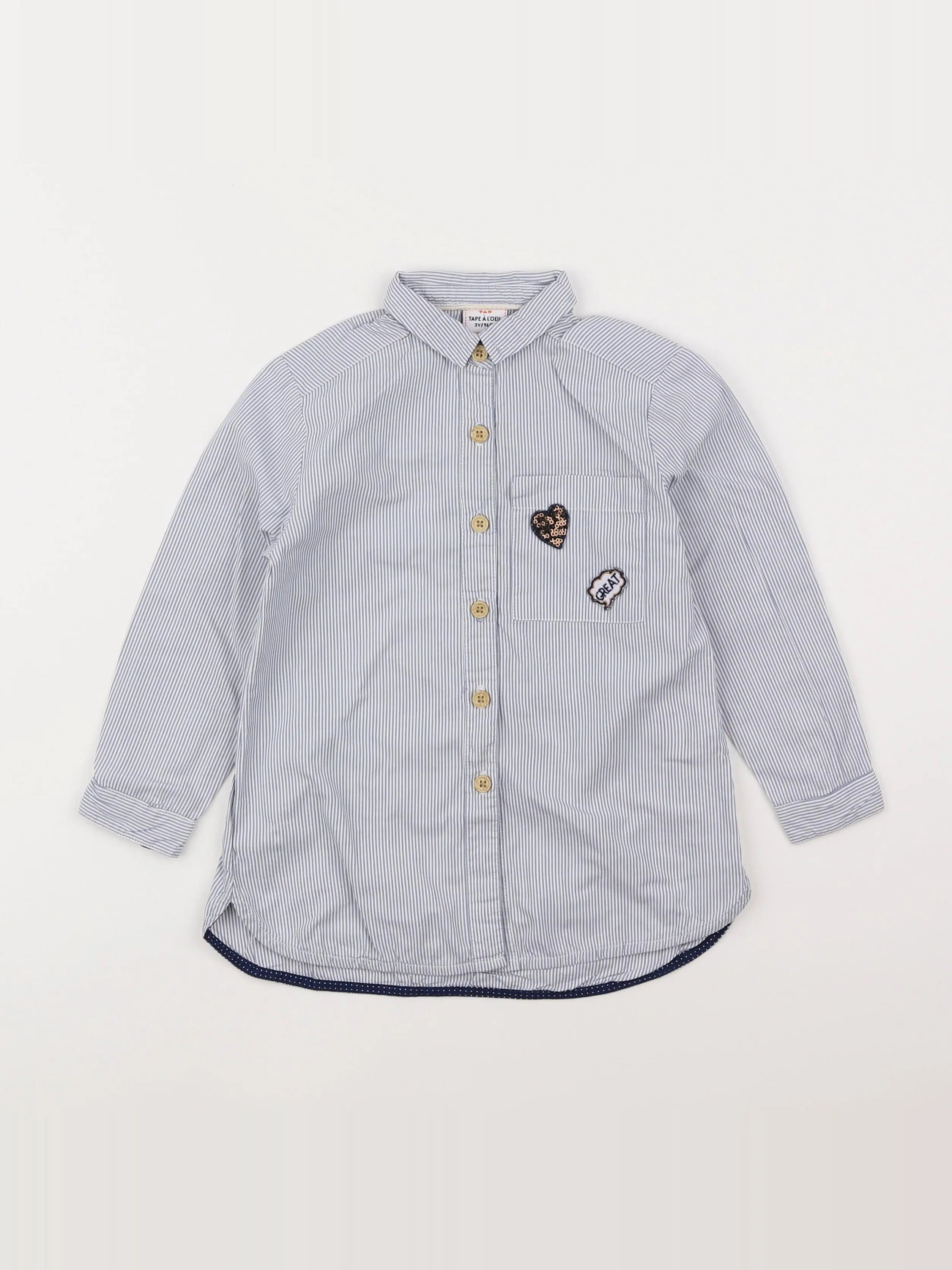 Tape à l'oeil - chemise bleu - 3 ans