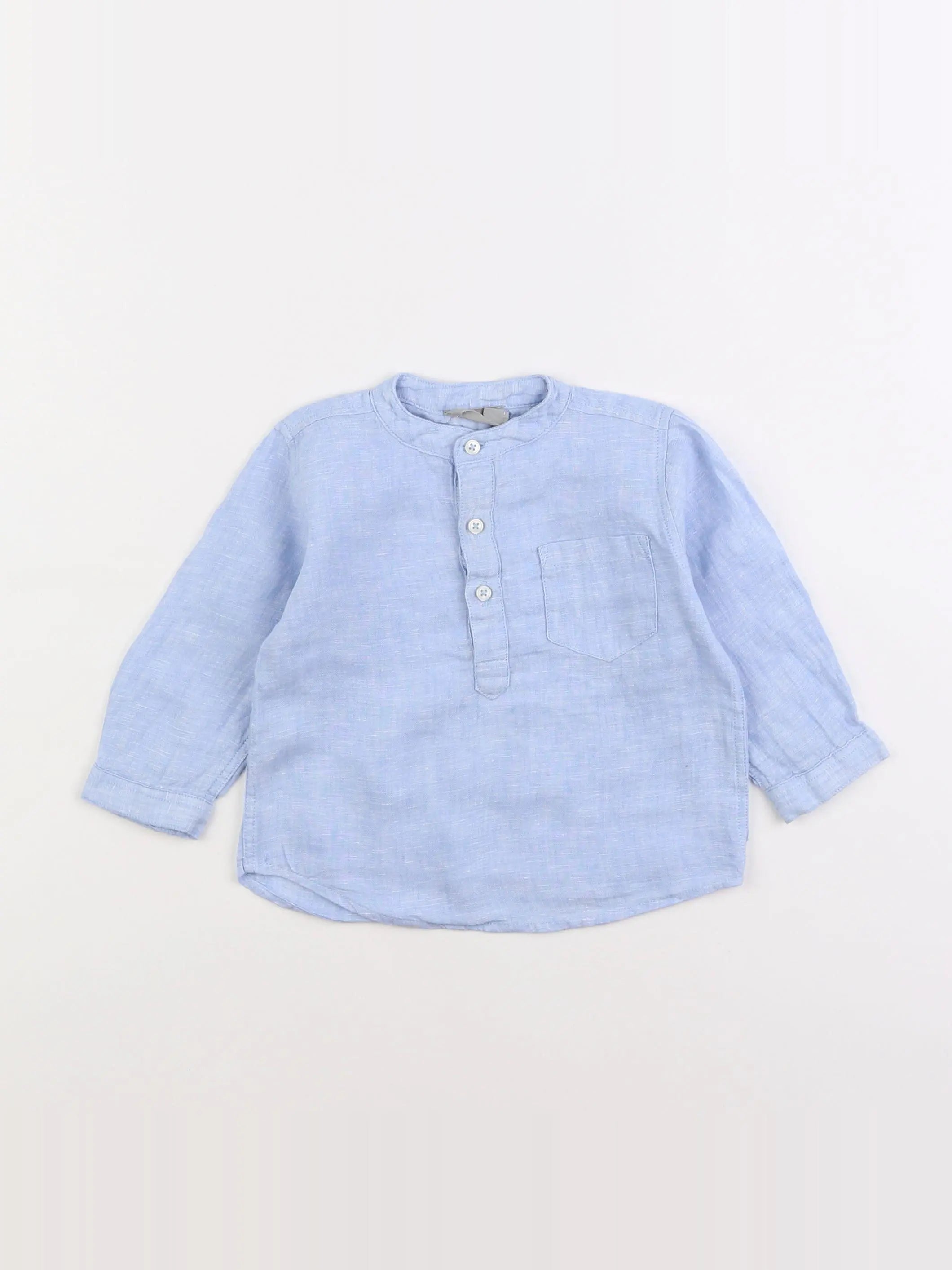 Boutchou - chemise bleu - 12 mois