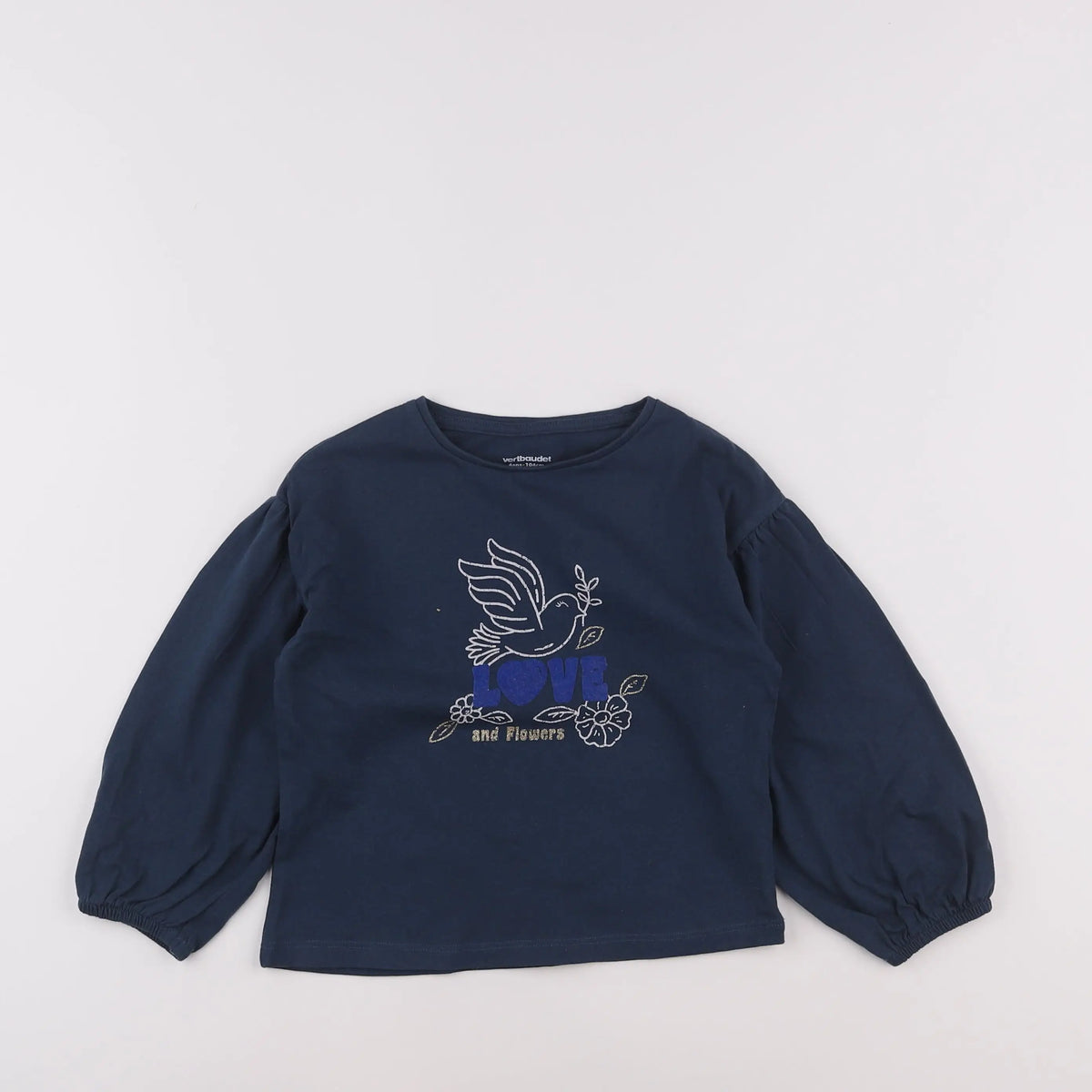 Vertbaudet - tee-shirt bleu, or - 4 ans