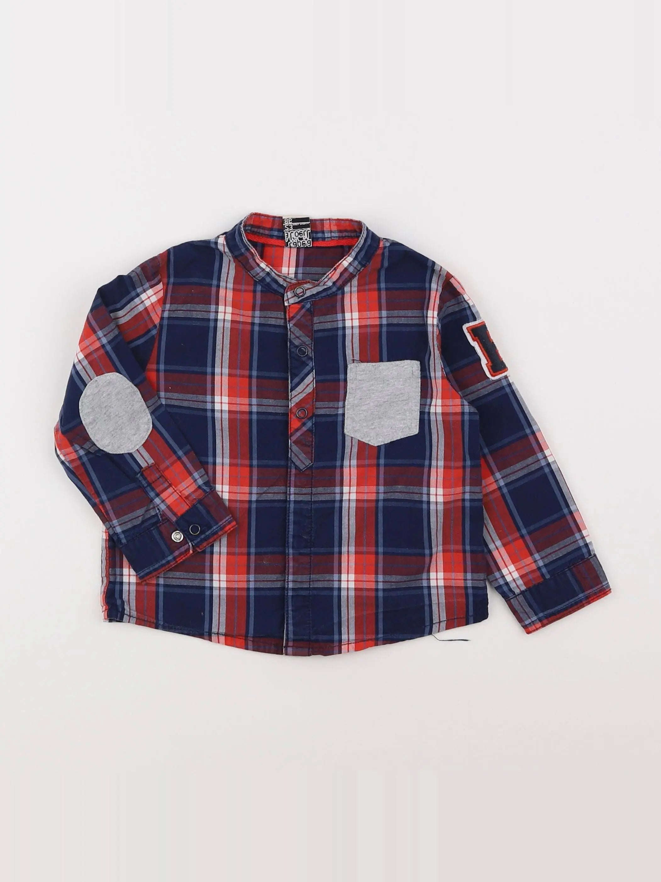 Tape à l'oeil - chemise bleu, rouge - 2 ans