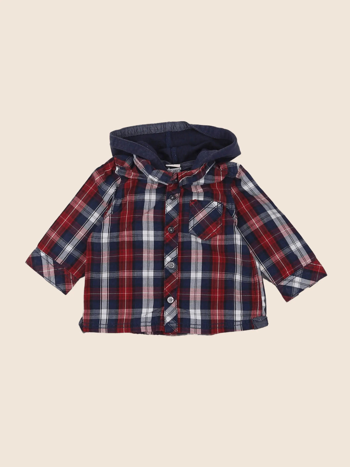 Tape à l'oeil - chemise bleu, rouge - 6 mois