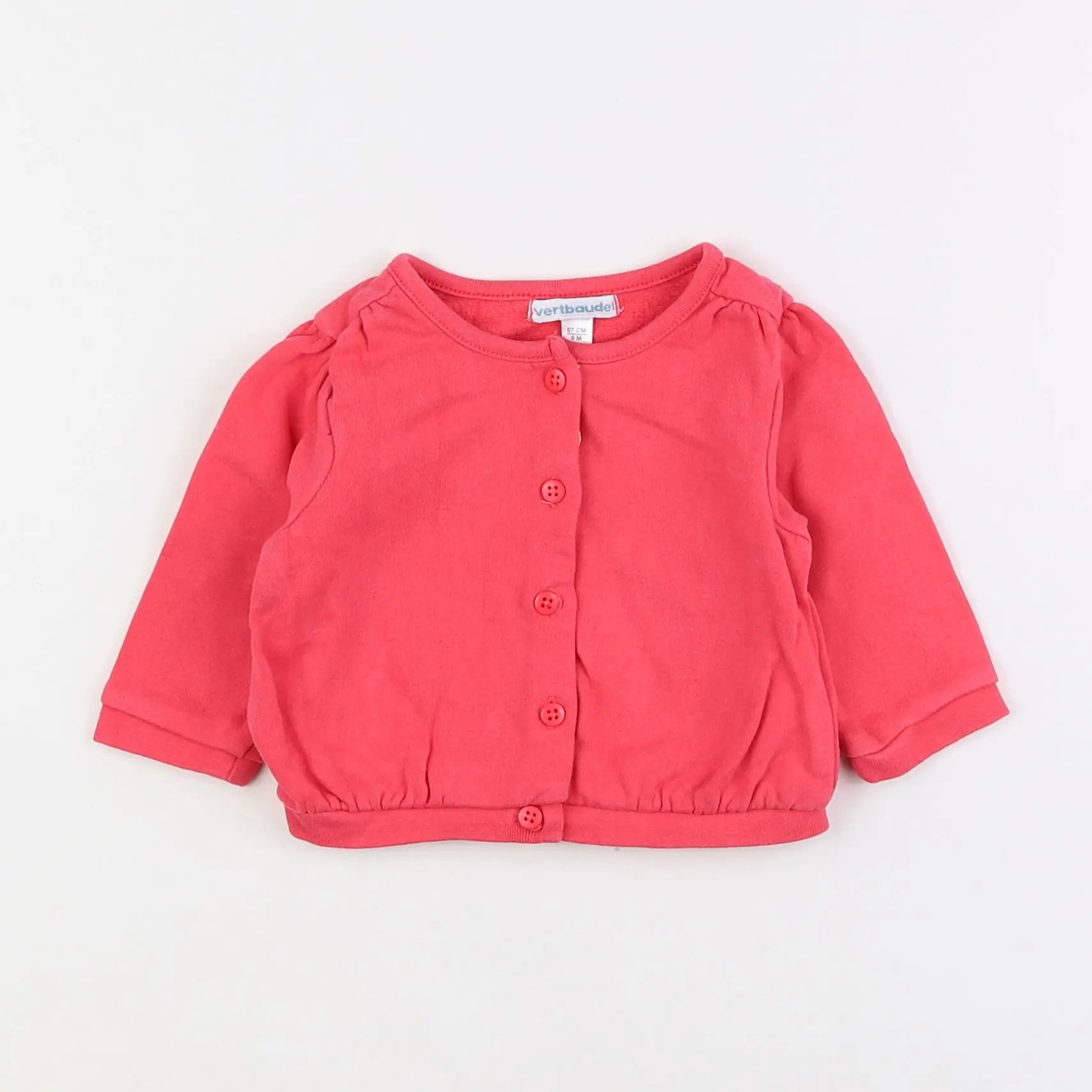 Vertbaudet - sweat rose - 6 mois