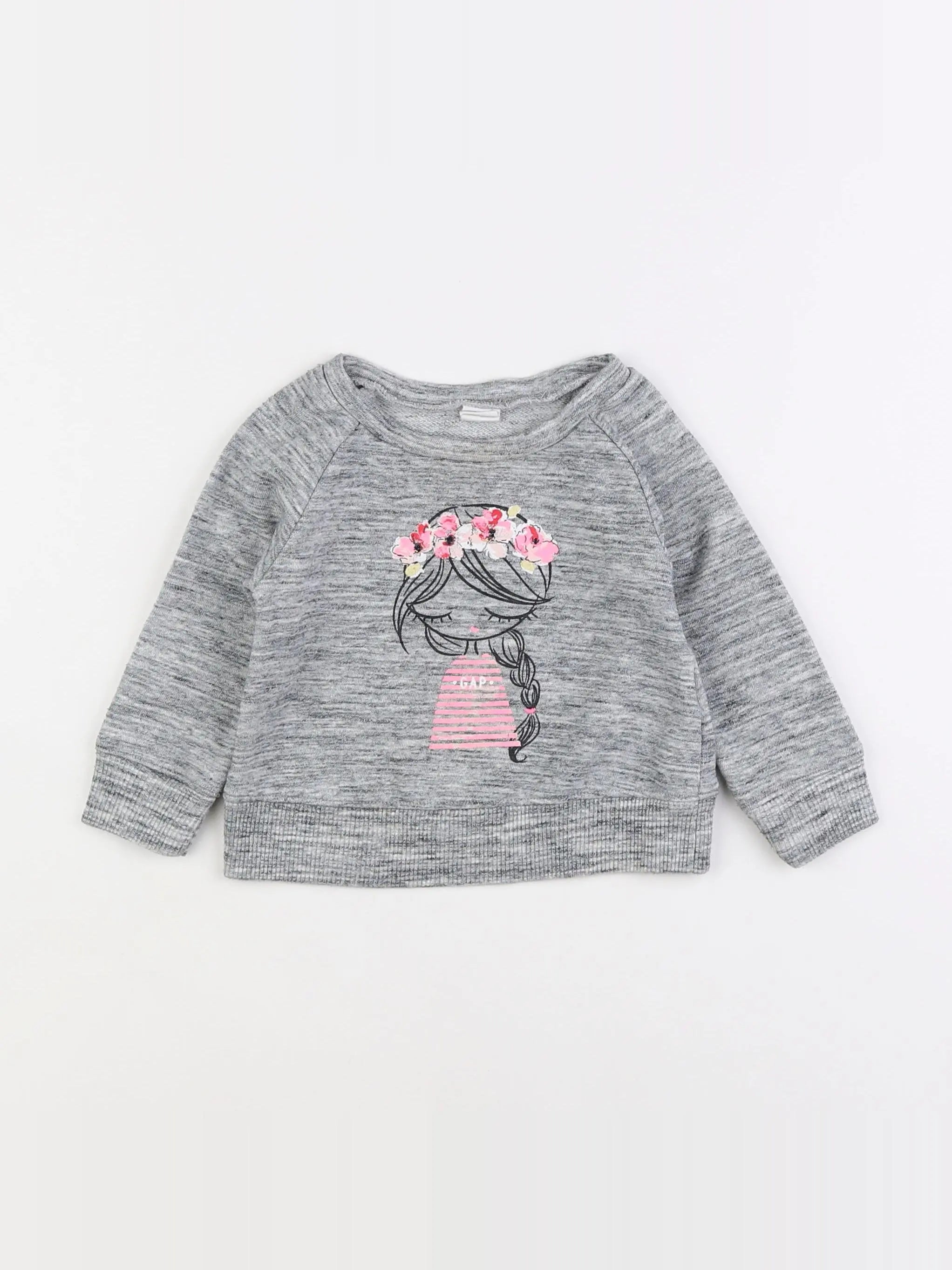 GAP - sweat gris - 12/18 mois