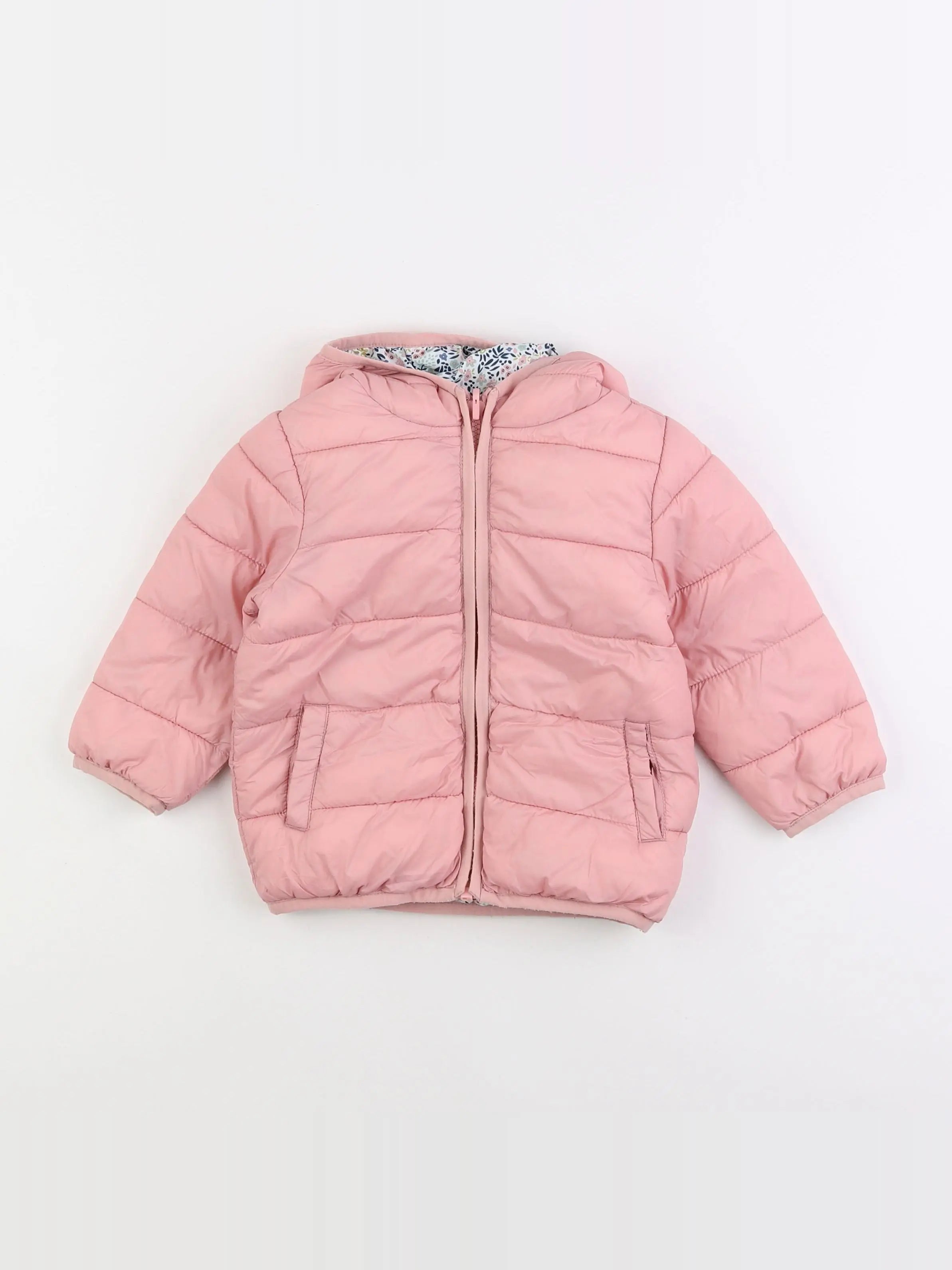 Vertbaudet - doudoune rose - 12/18 mois