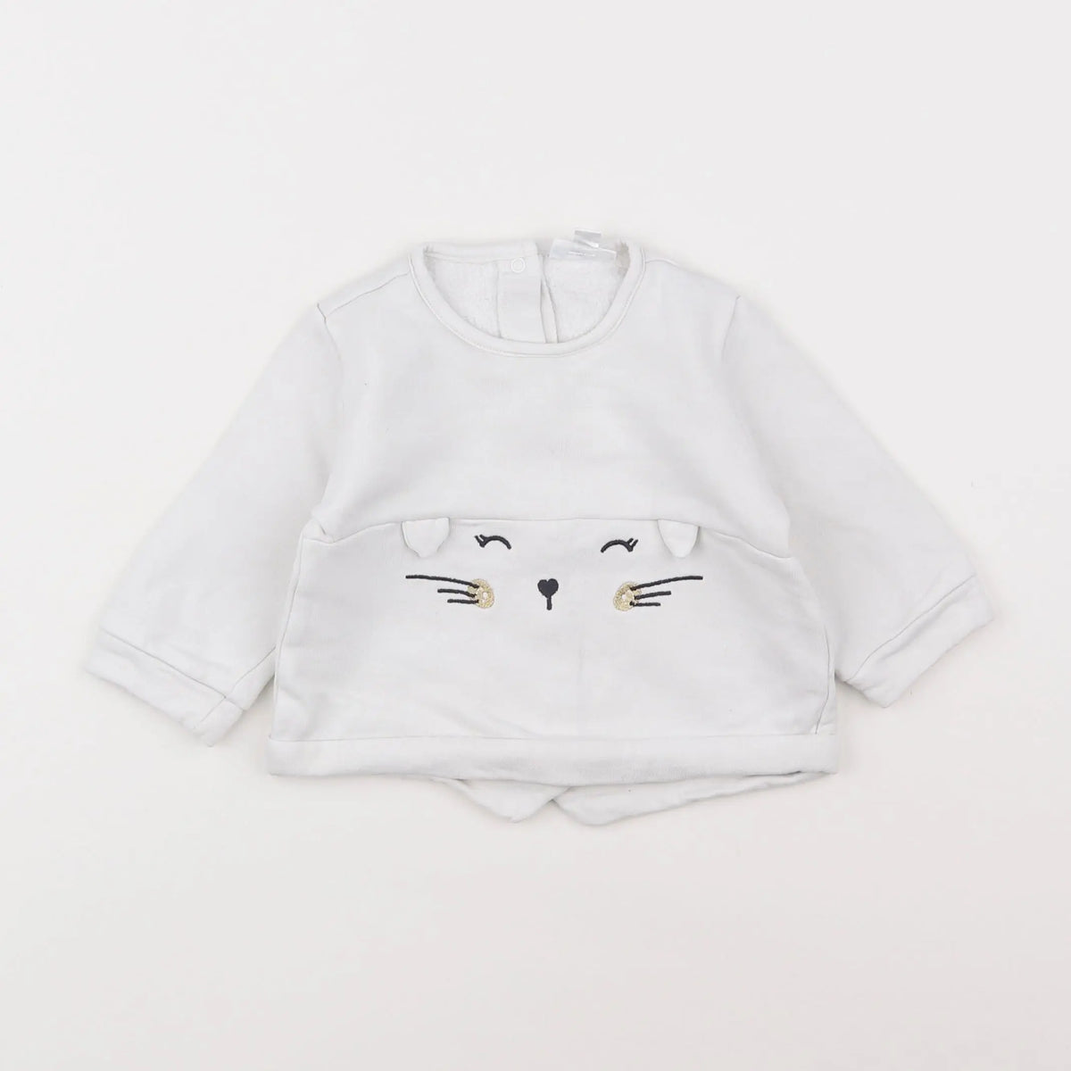 Vertbaudet - sweat blanc - 6 mois