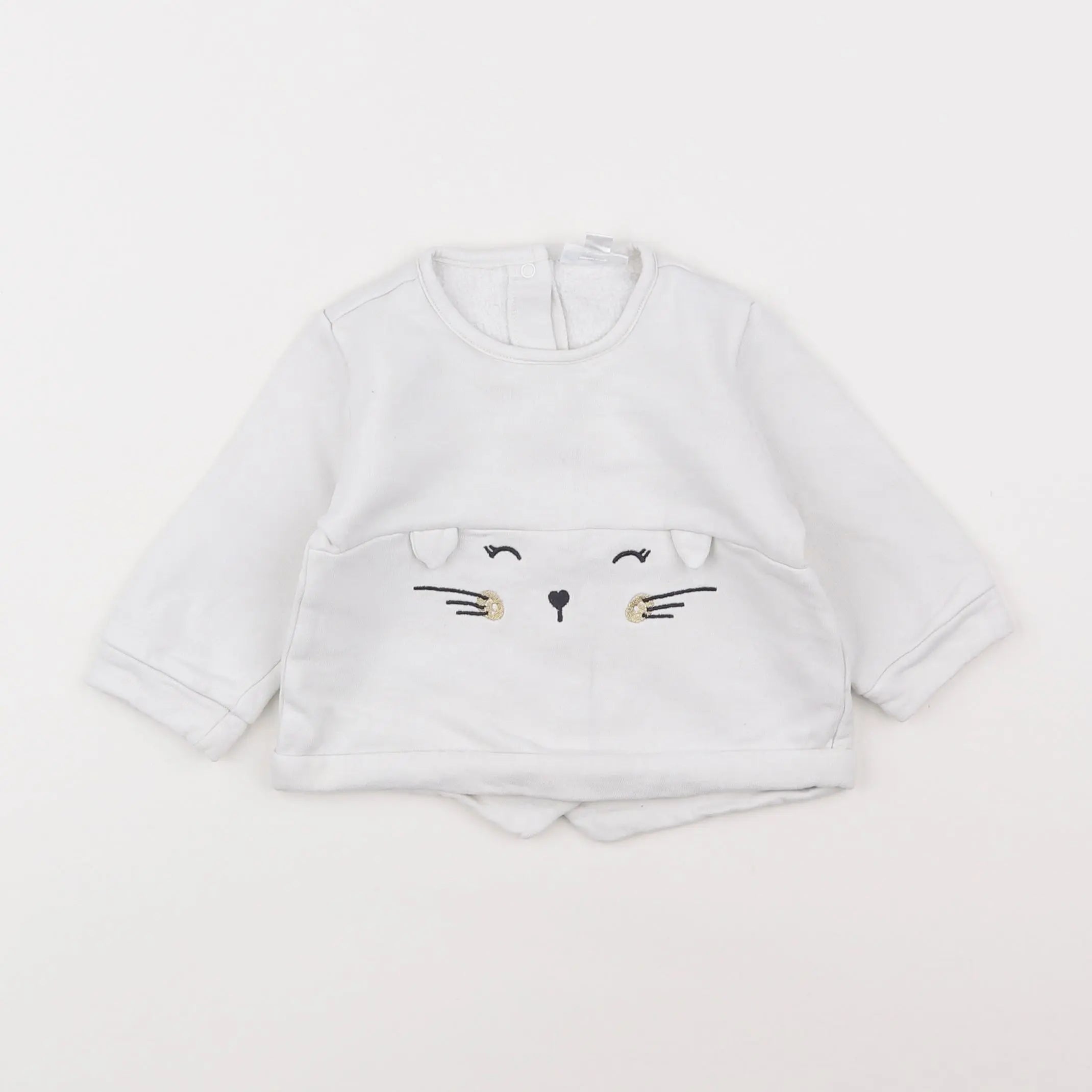 Vertbaudet - sweat blanc - 6 mois