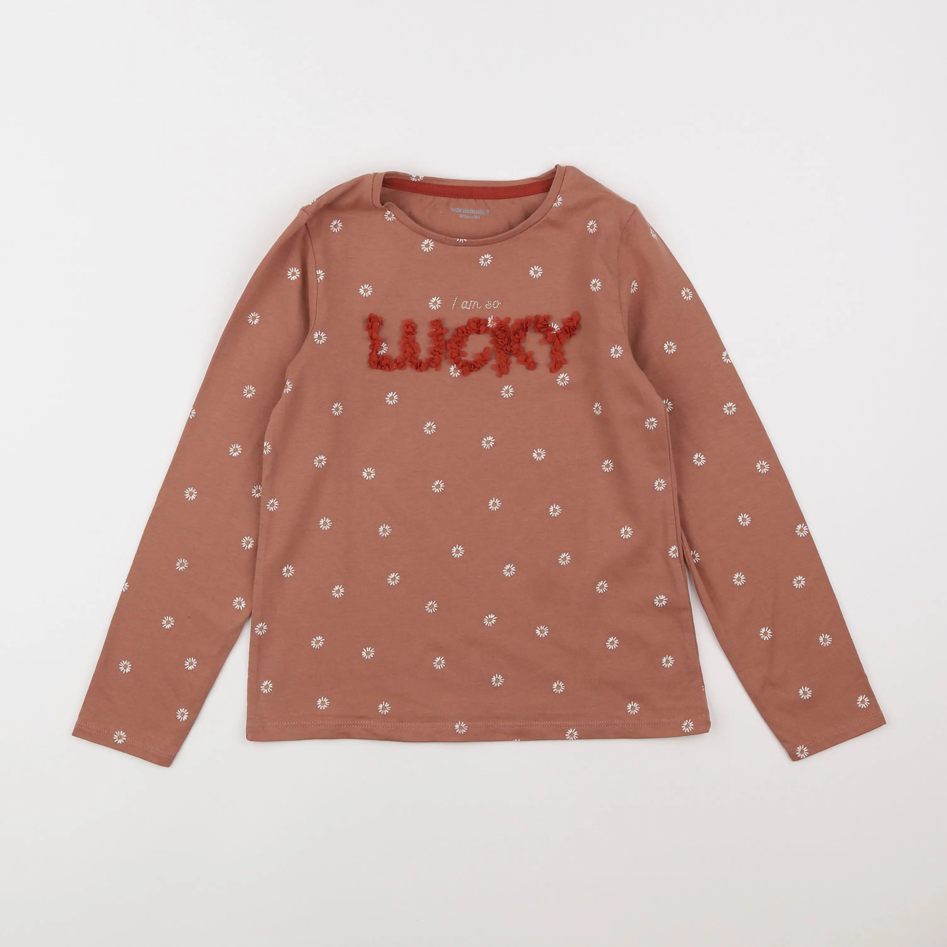 Vertbaudet - tee-shirt marron - 8 ans