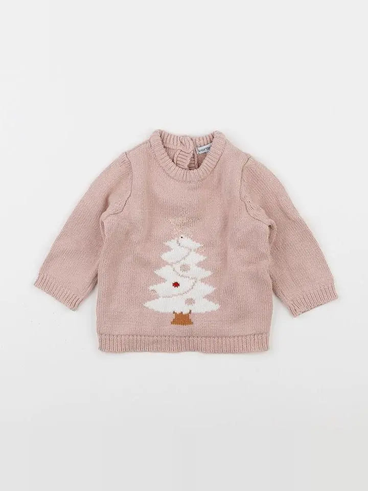 Vertbaudet - pull rose - 6 mois
