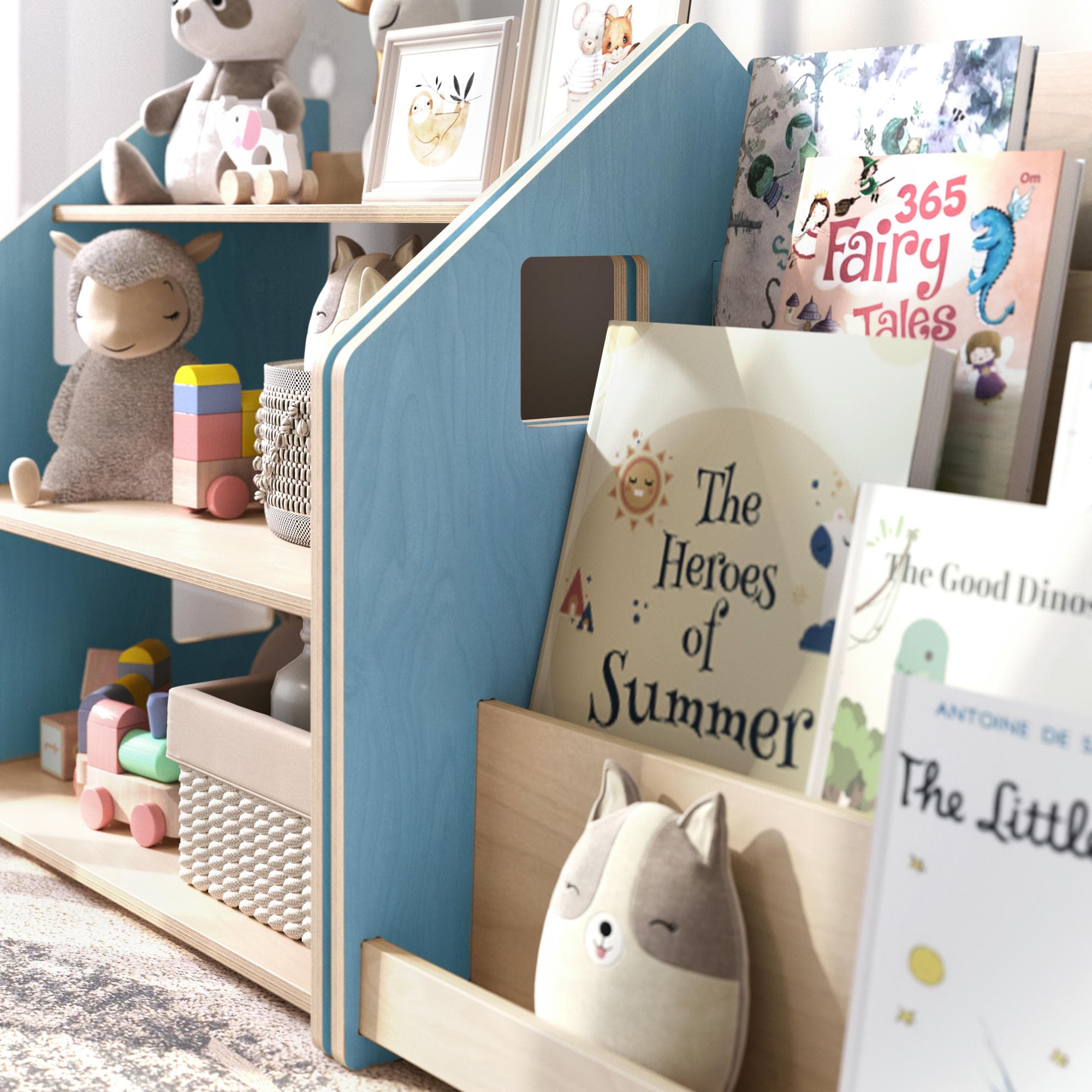 Étagère à jouets - Couleur bleu clair / rose