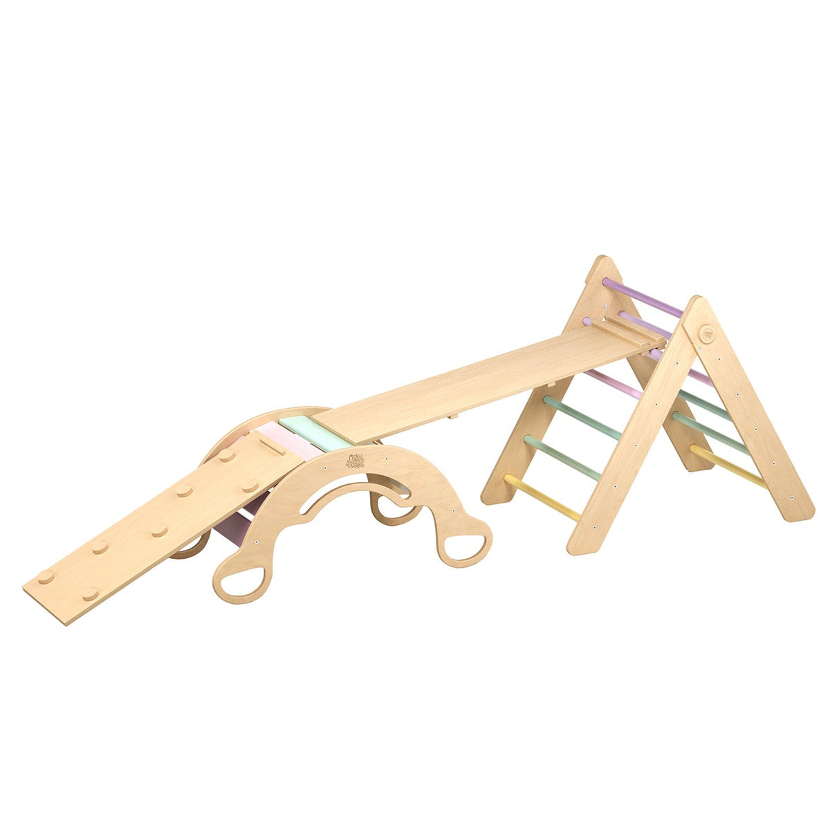 Ensemble (grand) - Triangle de Pikler + 2 planches à double face + bascule d’équilibre