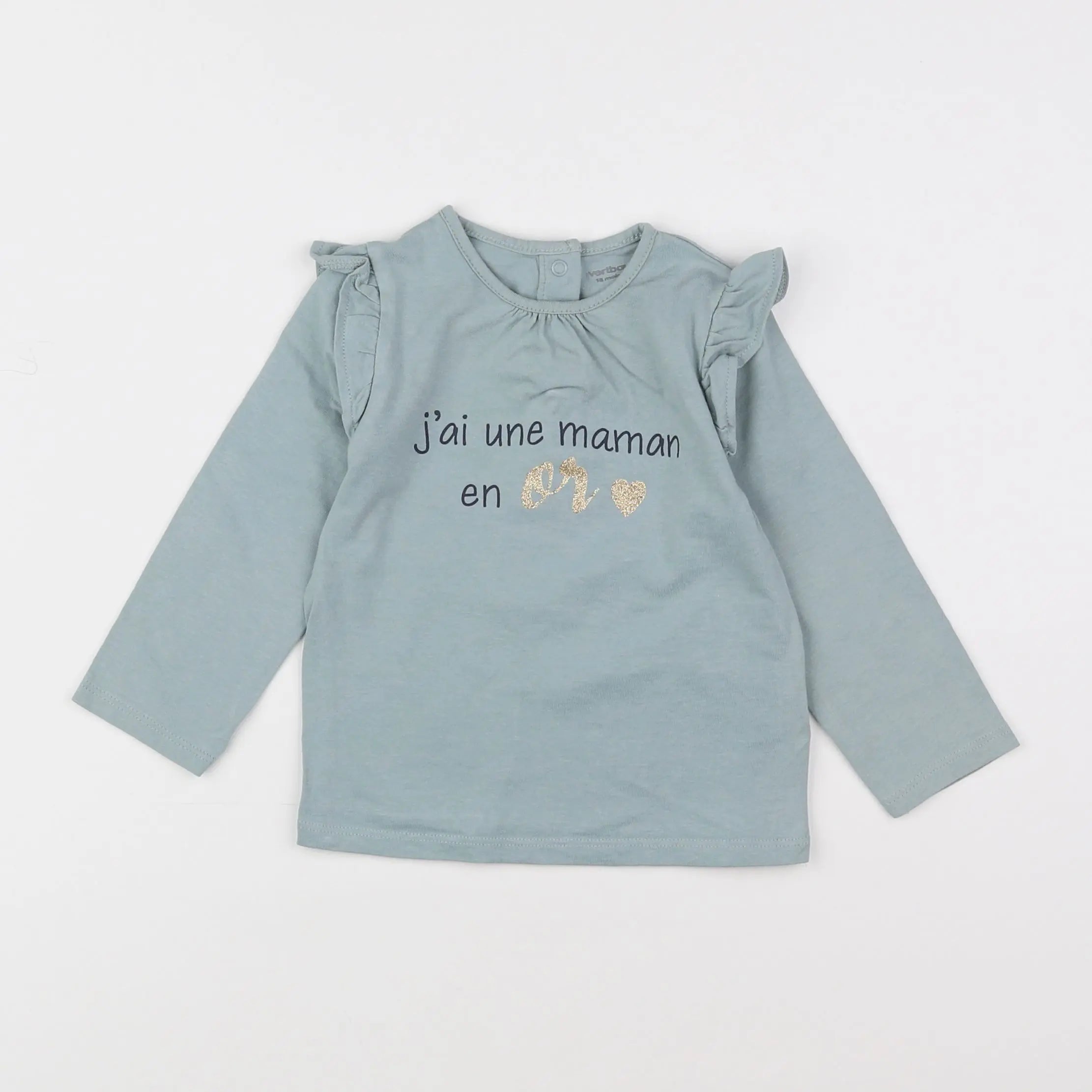 Vertbaudet - tee-shirt Vert - 18 mois