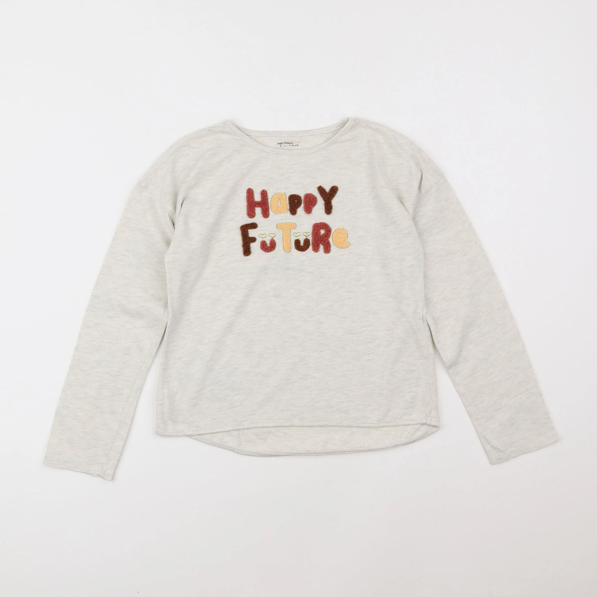 Vertbaudet - tee-shirt beige - 8 ans