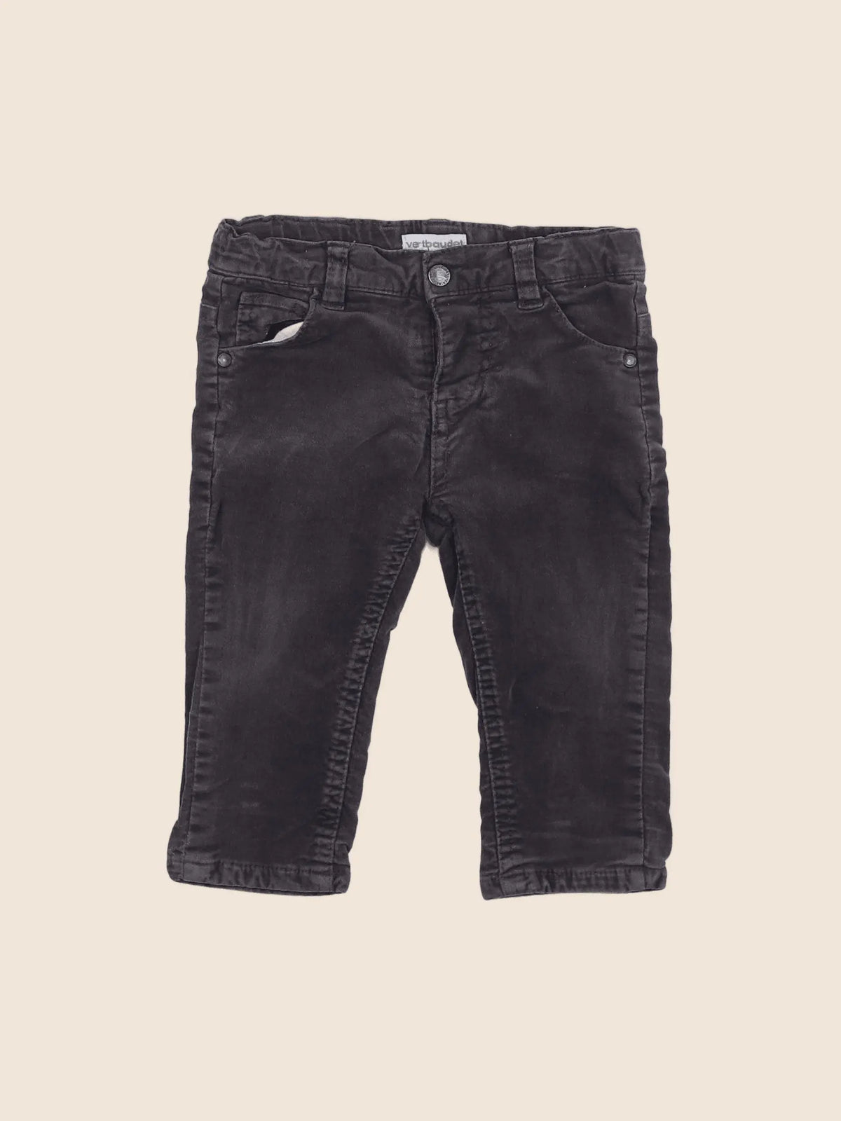 Vertbaudet - pantalon gris - 9 mois