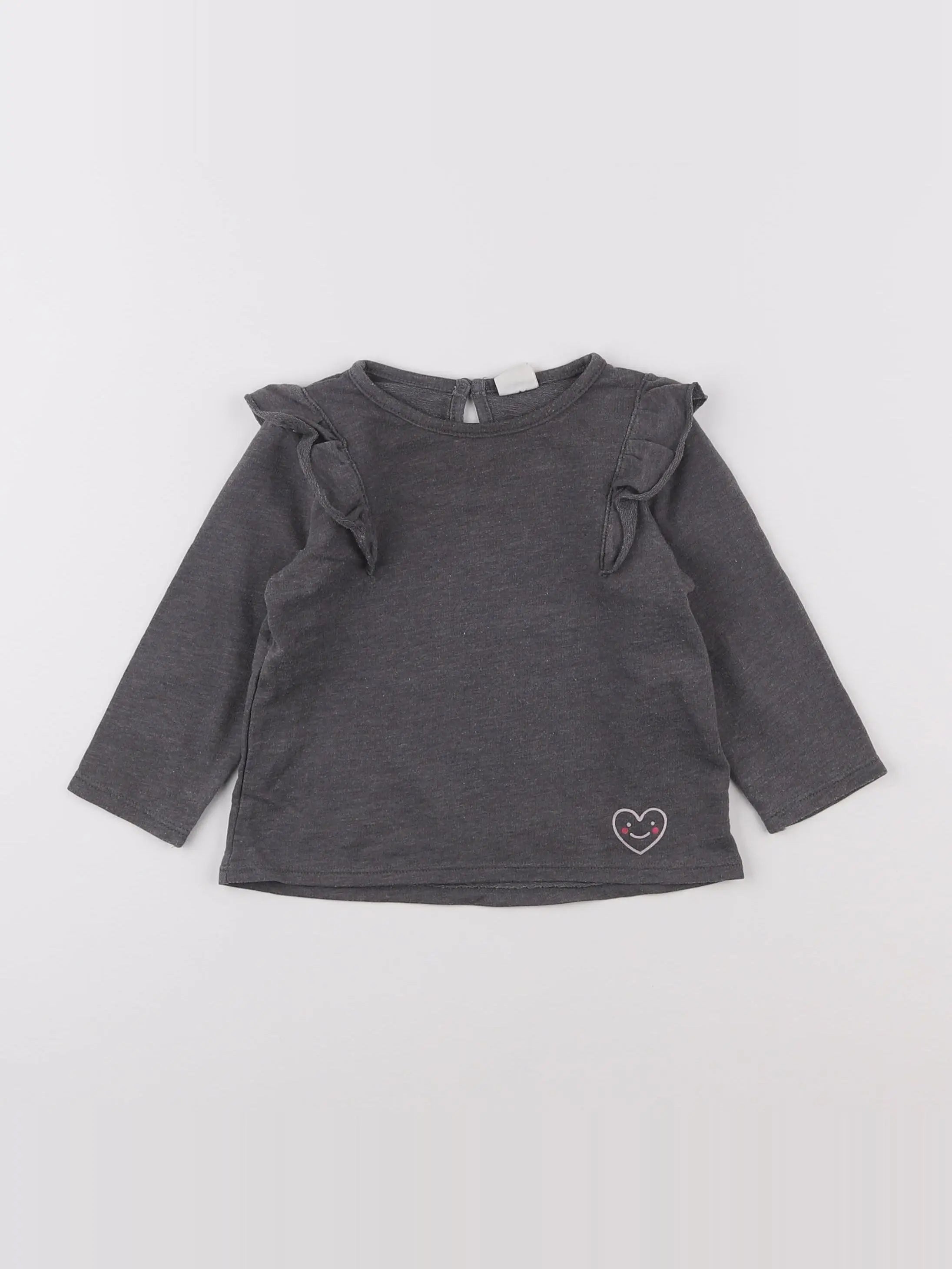 H&M - tee-shirt gris - 6/9 mois