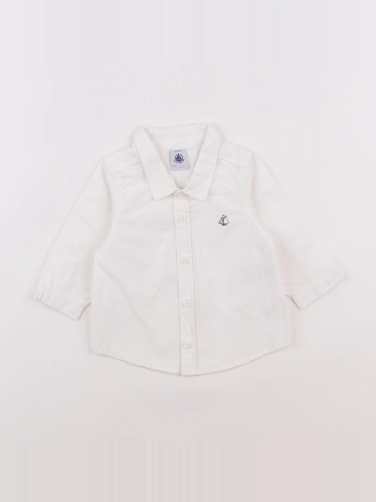 Petit Bateau - chemise blanc - 6 mois