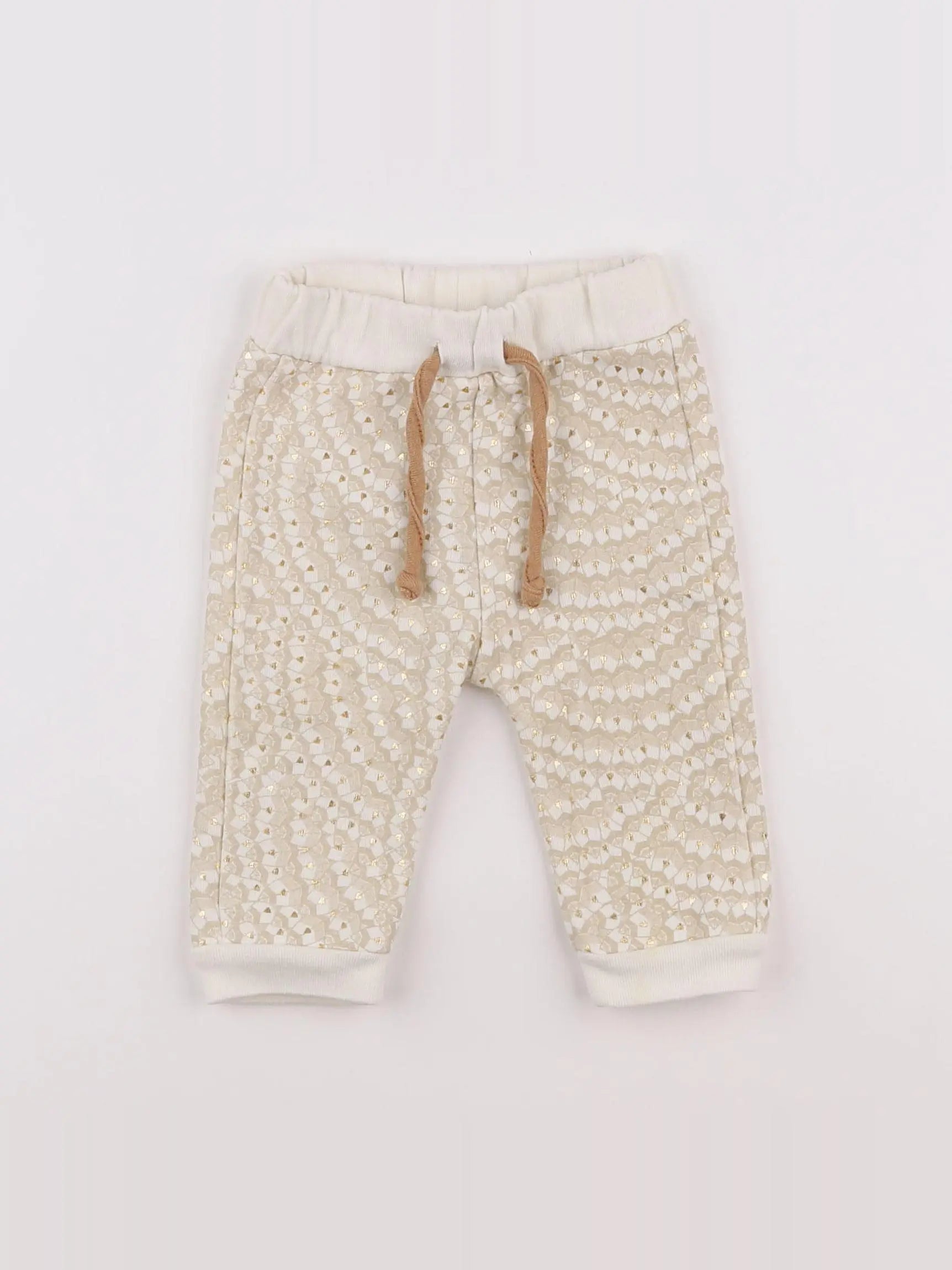 Blune - jogging beige, blanc - 6 mois