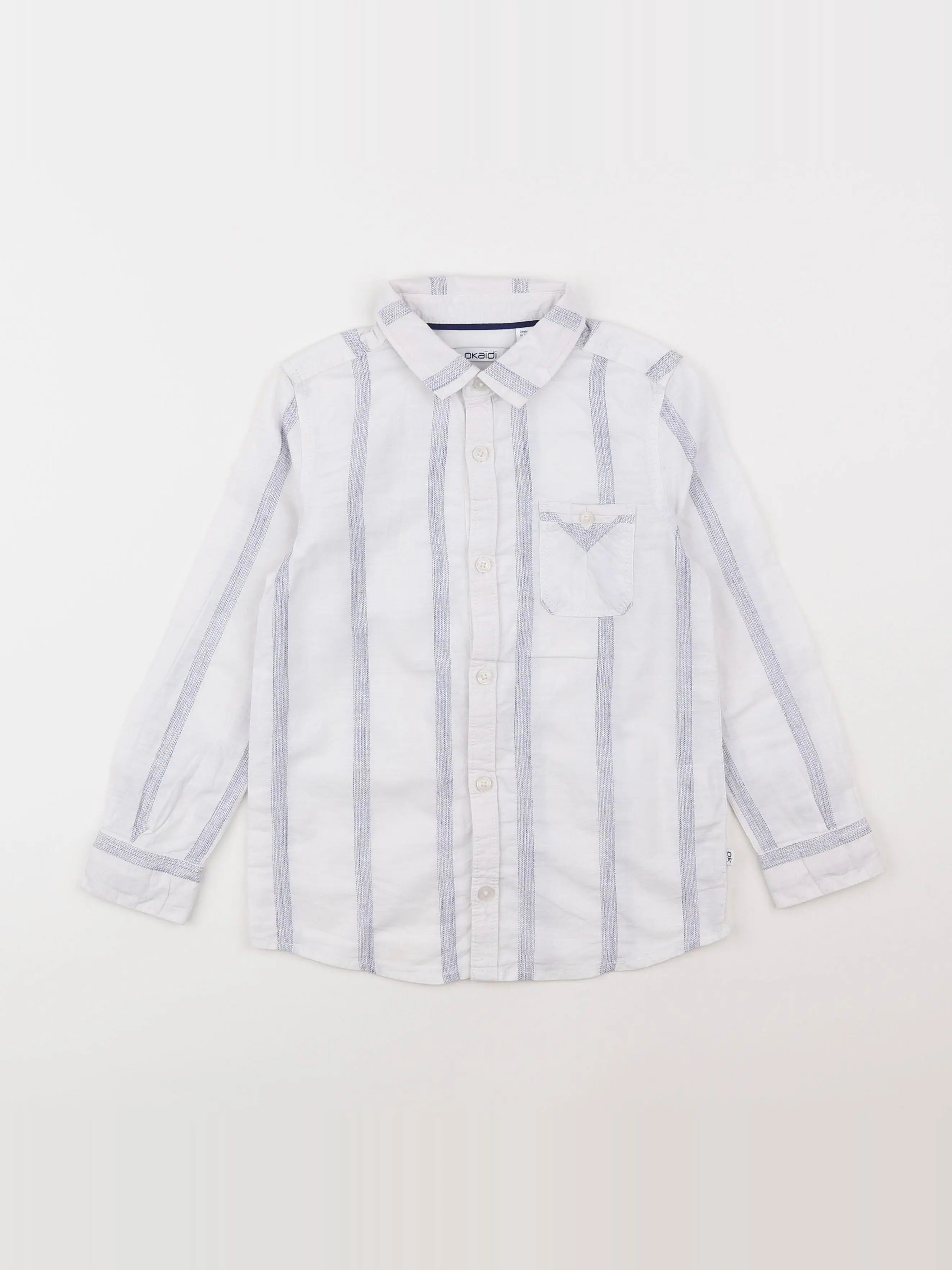Okaidi - chemise blanc, bleu - 5 ans