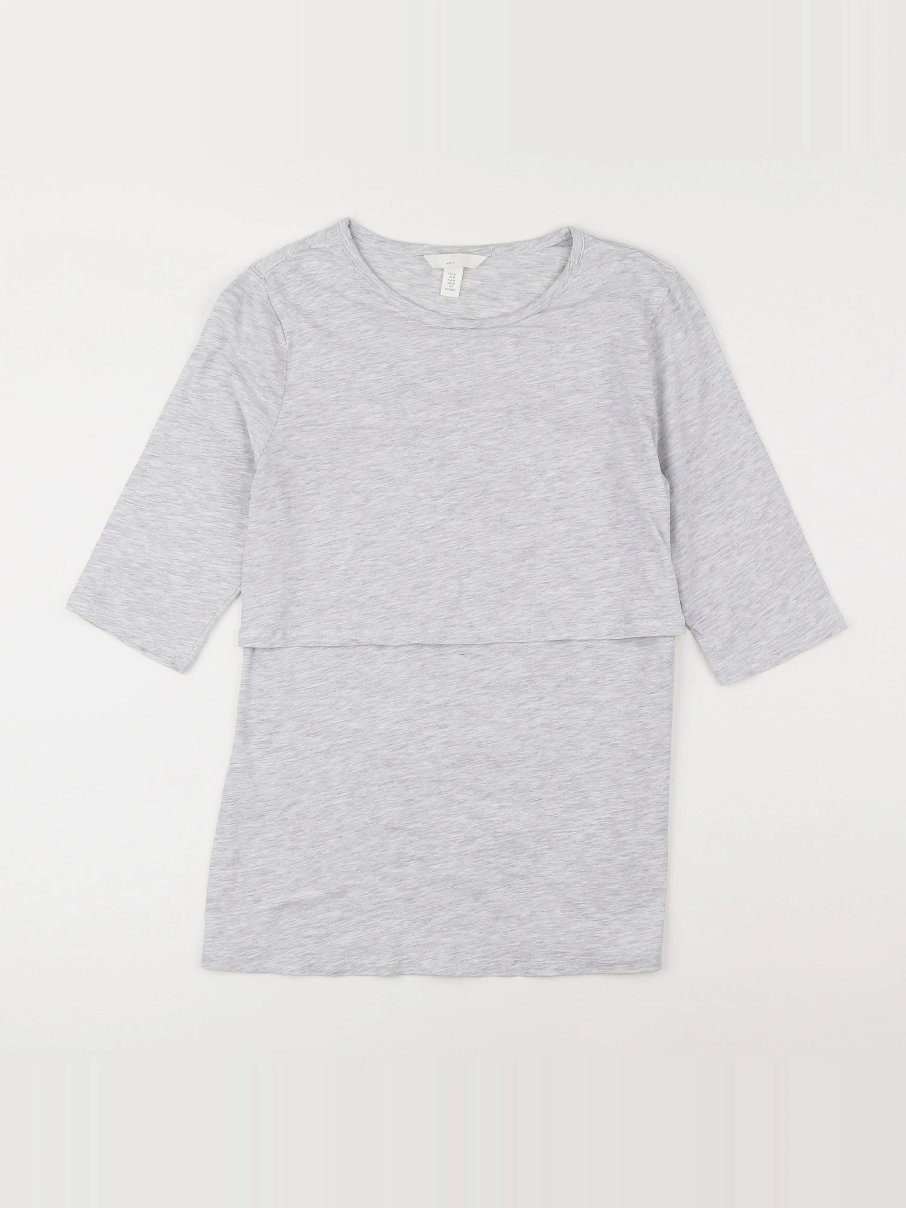 H&M - tee-shirt grossesse, allaitement gris - 42 à 44