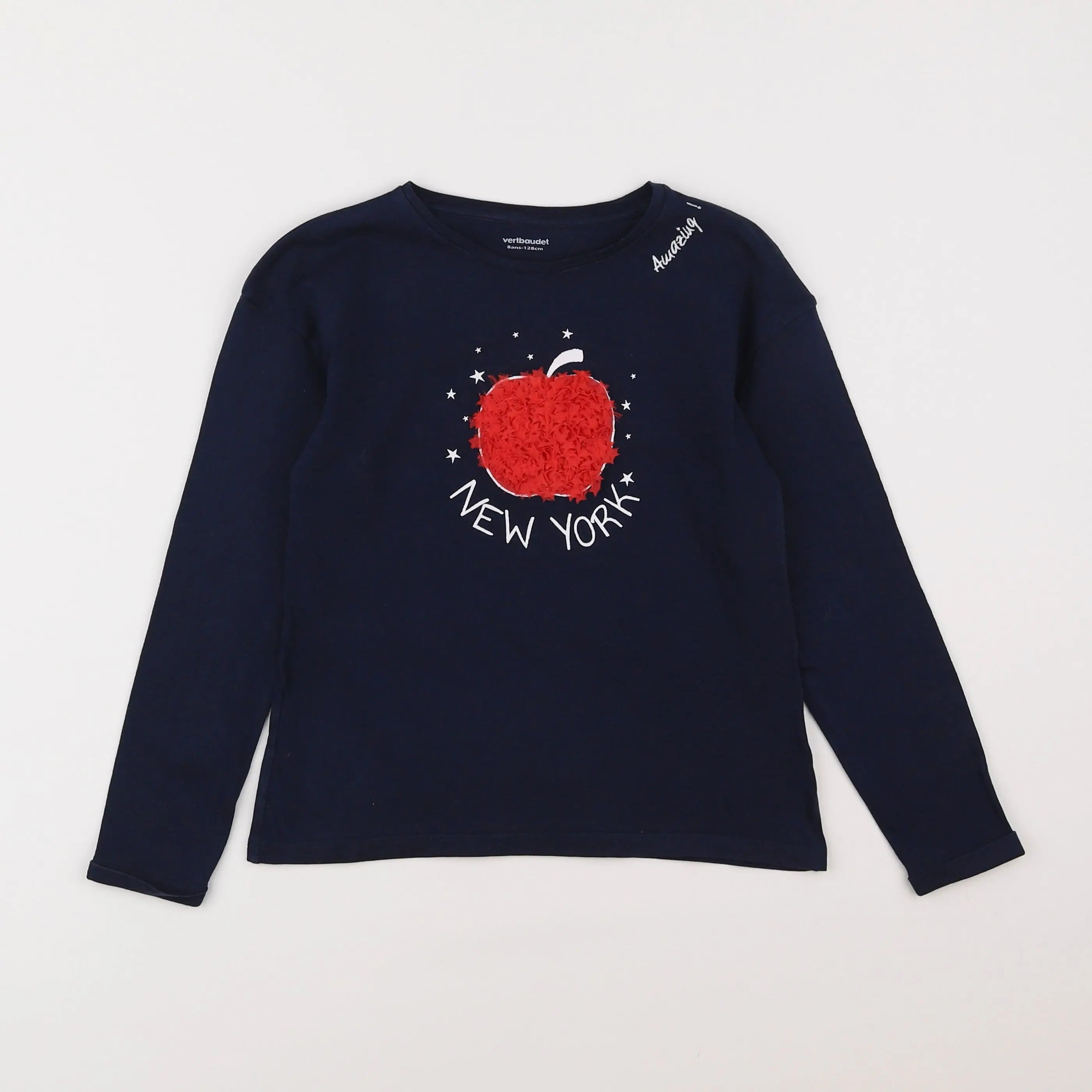 Vertbaudet - tee-shirt bleu - 8 ans