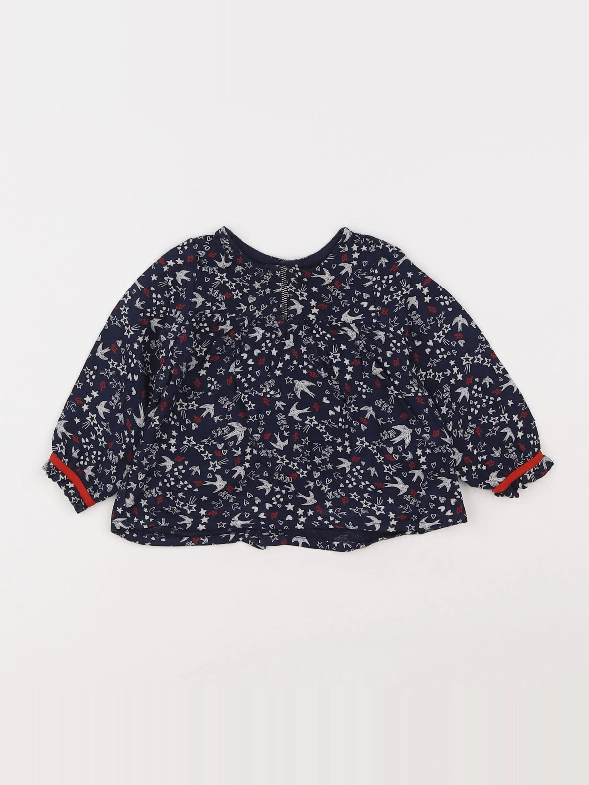 IKKS - blouse bleu - 12 mois