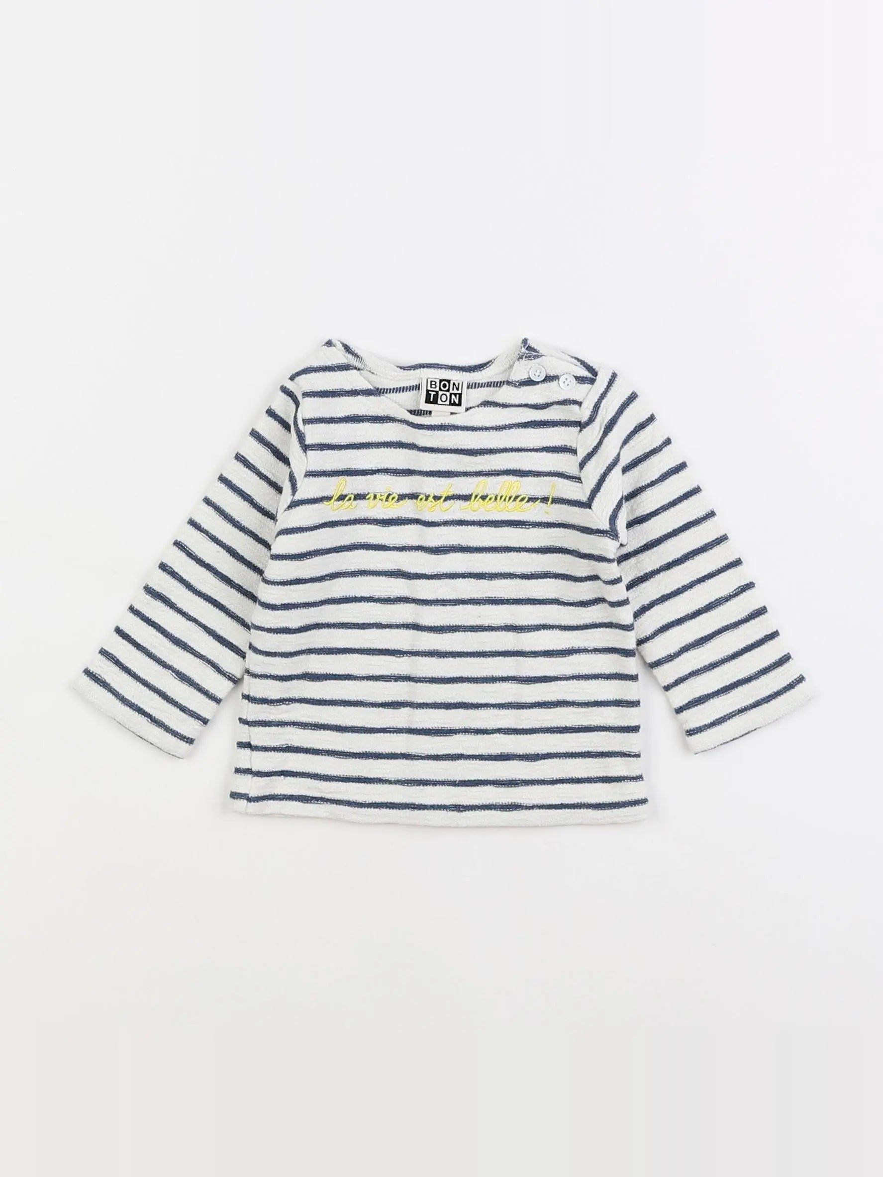 Bonton - tee-shirt bleu - 6 mois