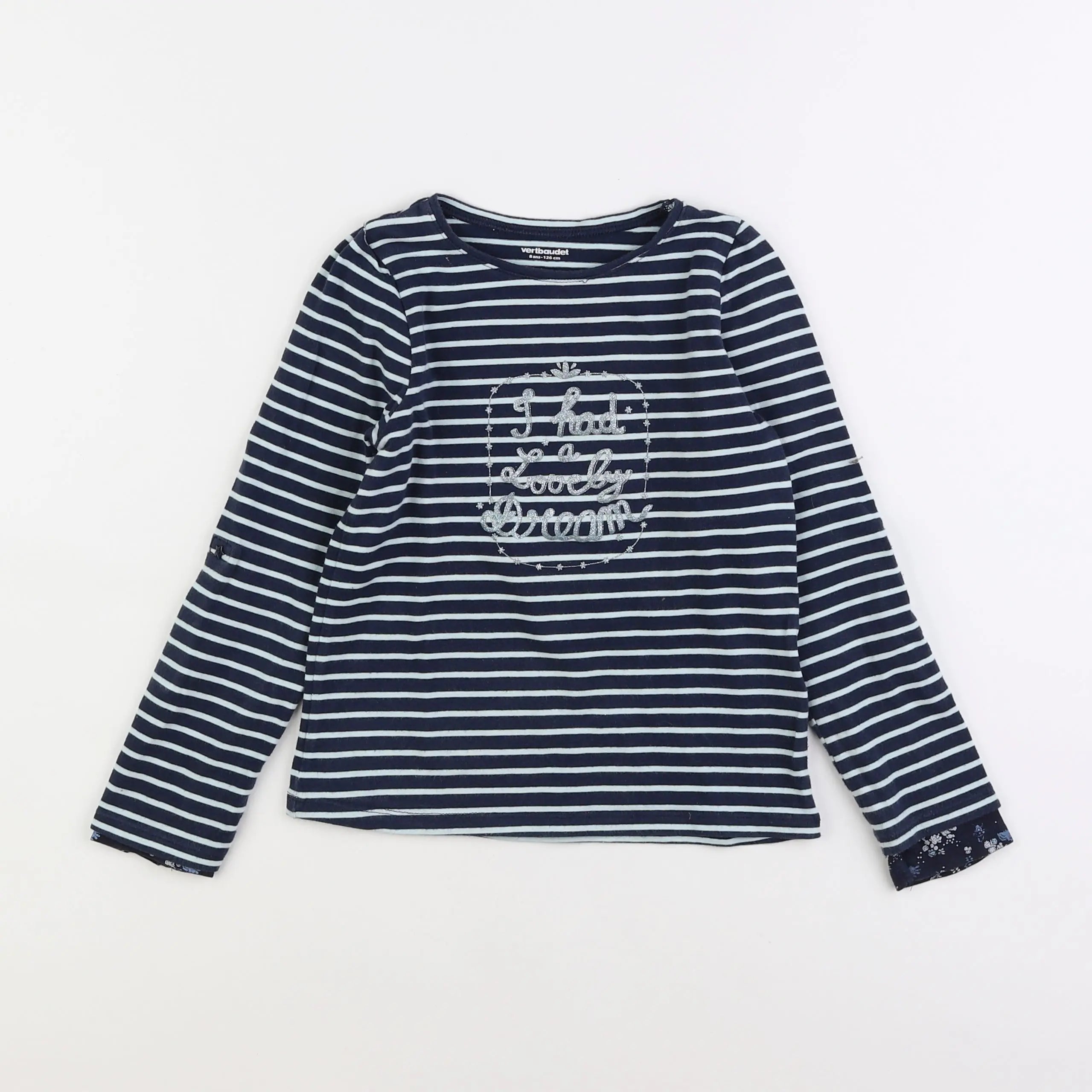 Vertbaudet - tee-shirt bleu - 8 ans