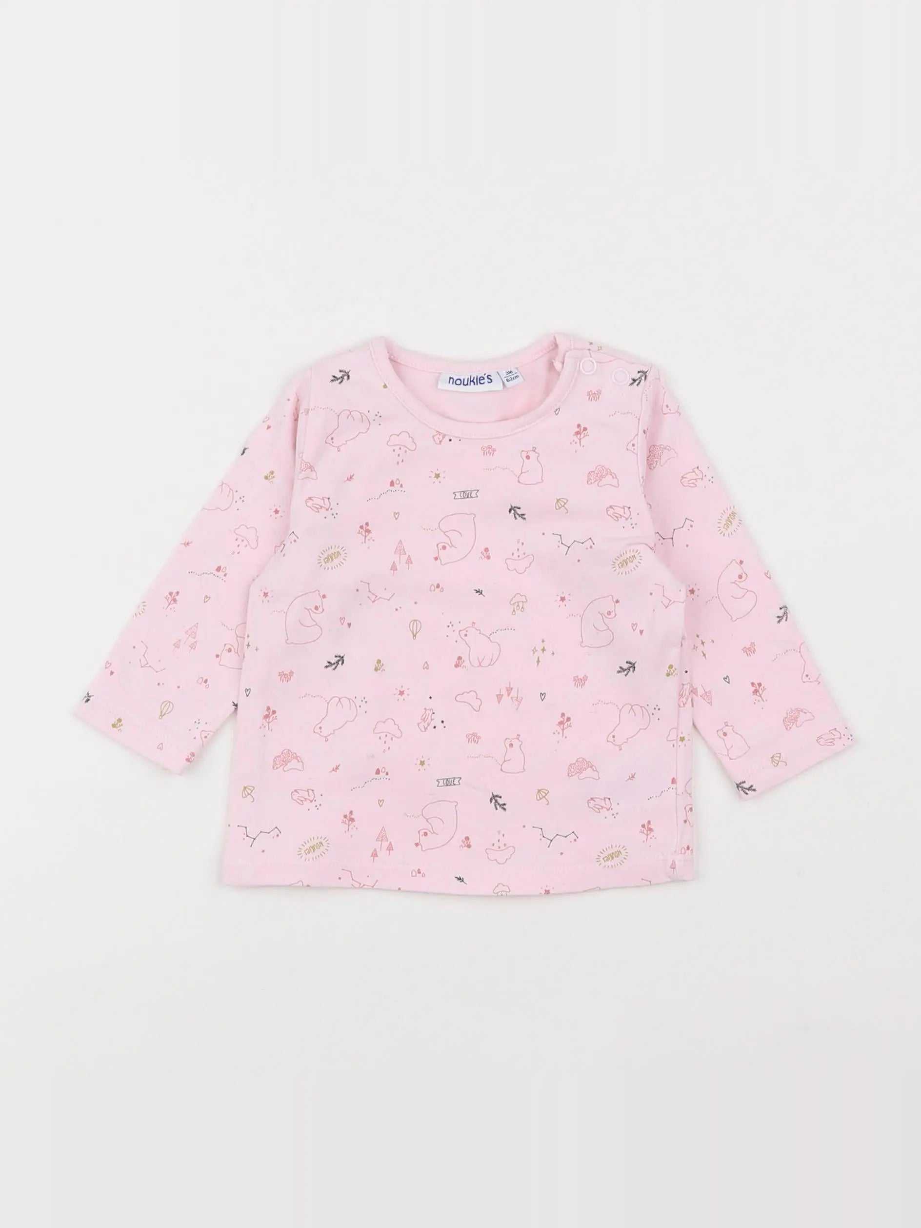 Noukie's - tee-shirt rose - 3 mois