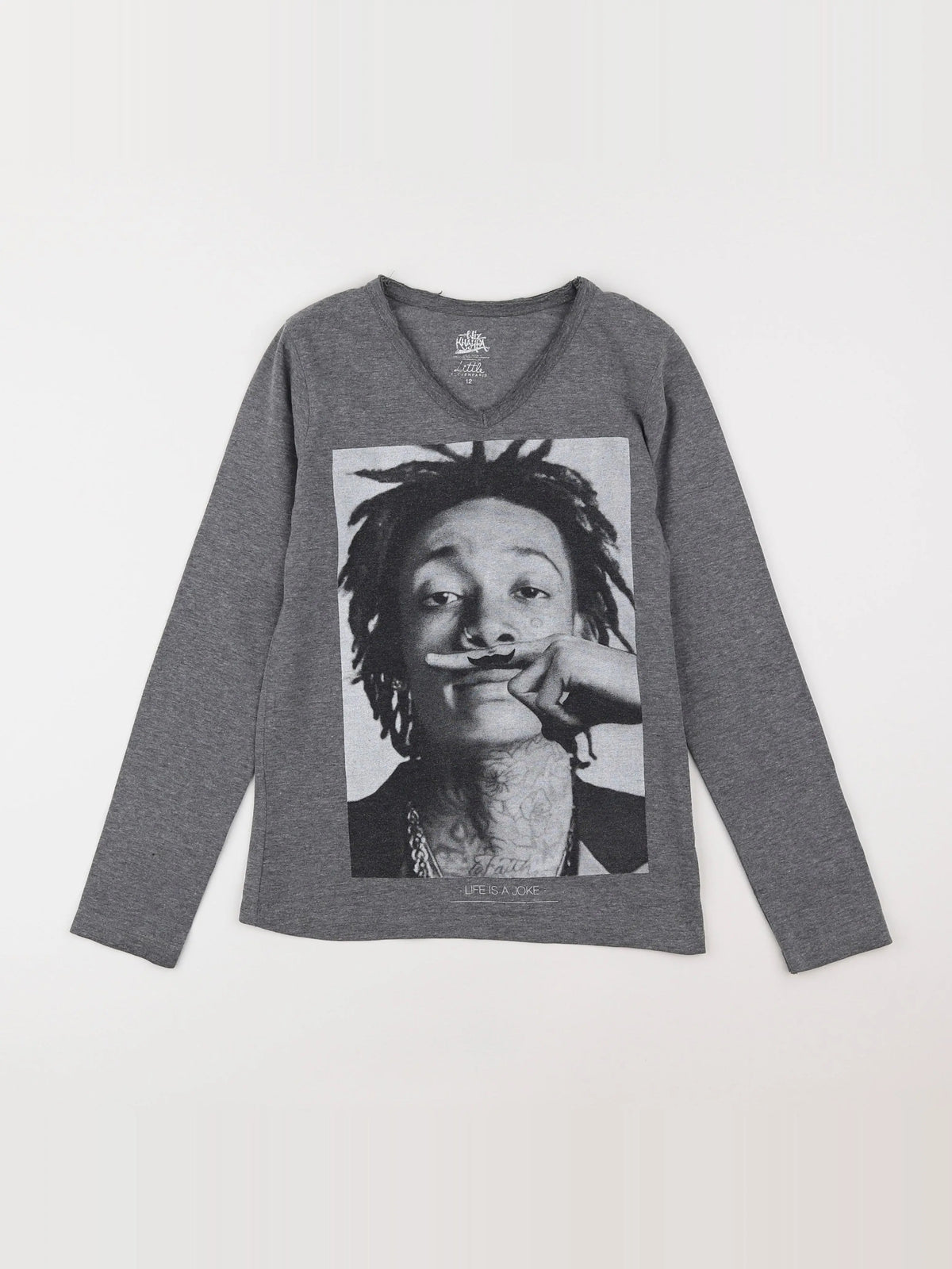 Little Eleven Paris - tee-shirt gris - 12 ans