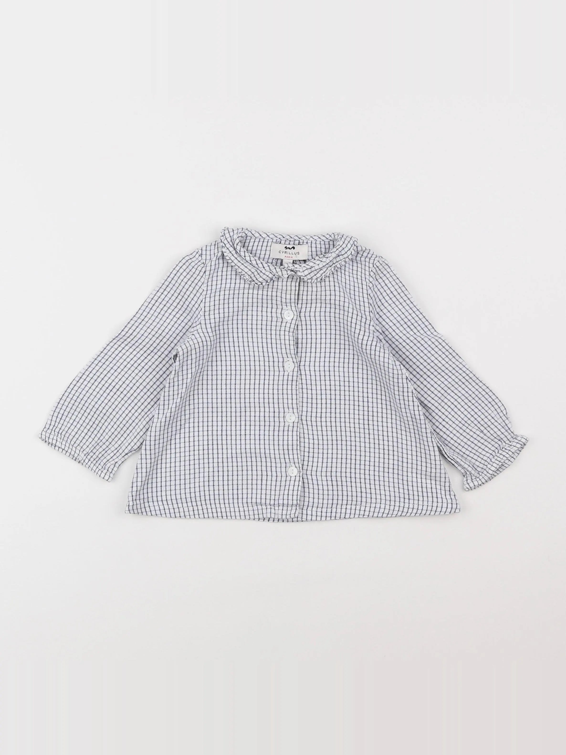 Cyrillus - blouse bleu, blanc - 12 mois