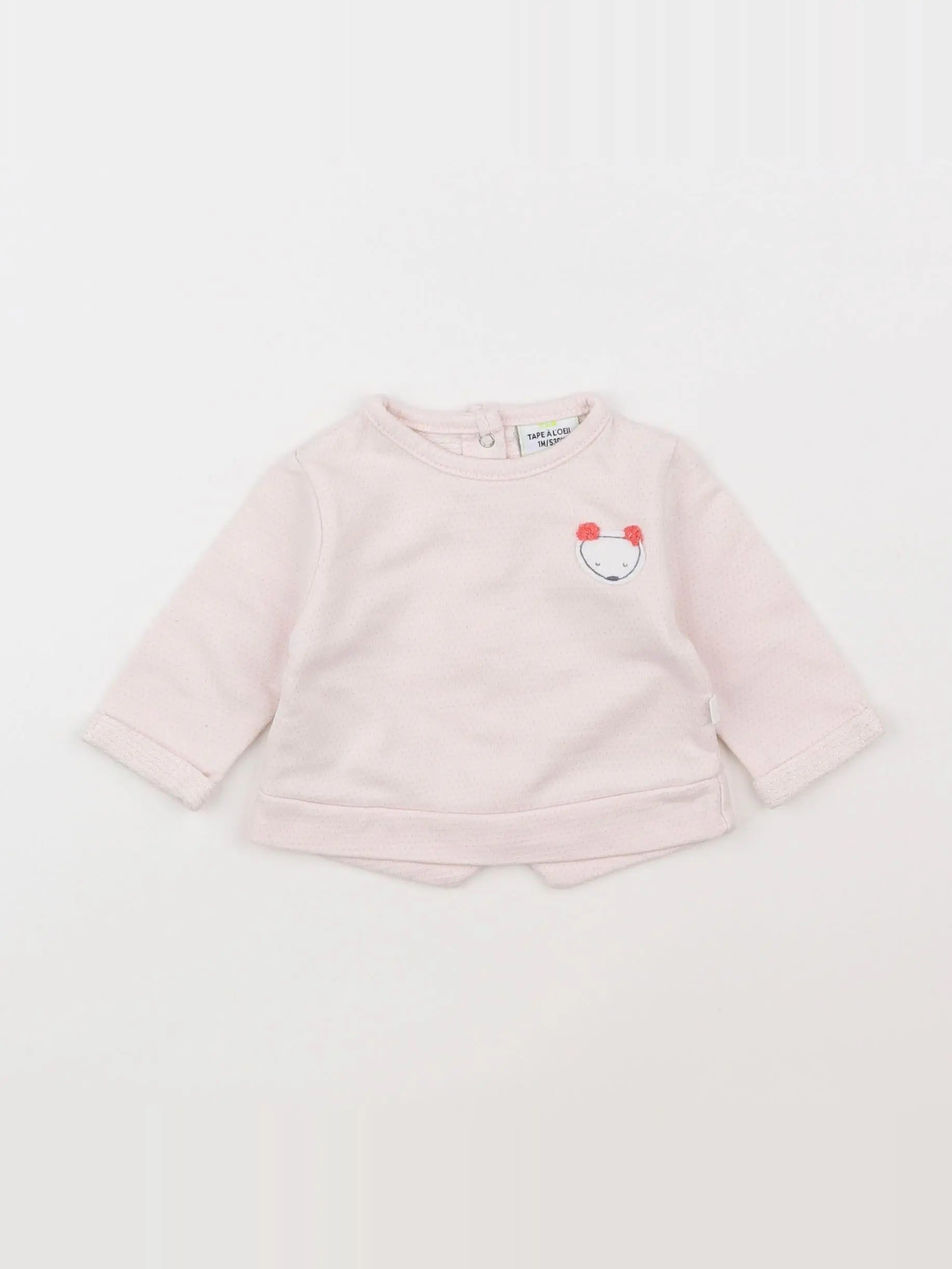 Tape à l'oeil - sweat rose - 1 mois