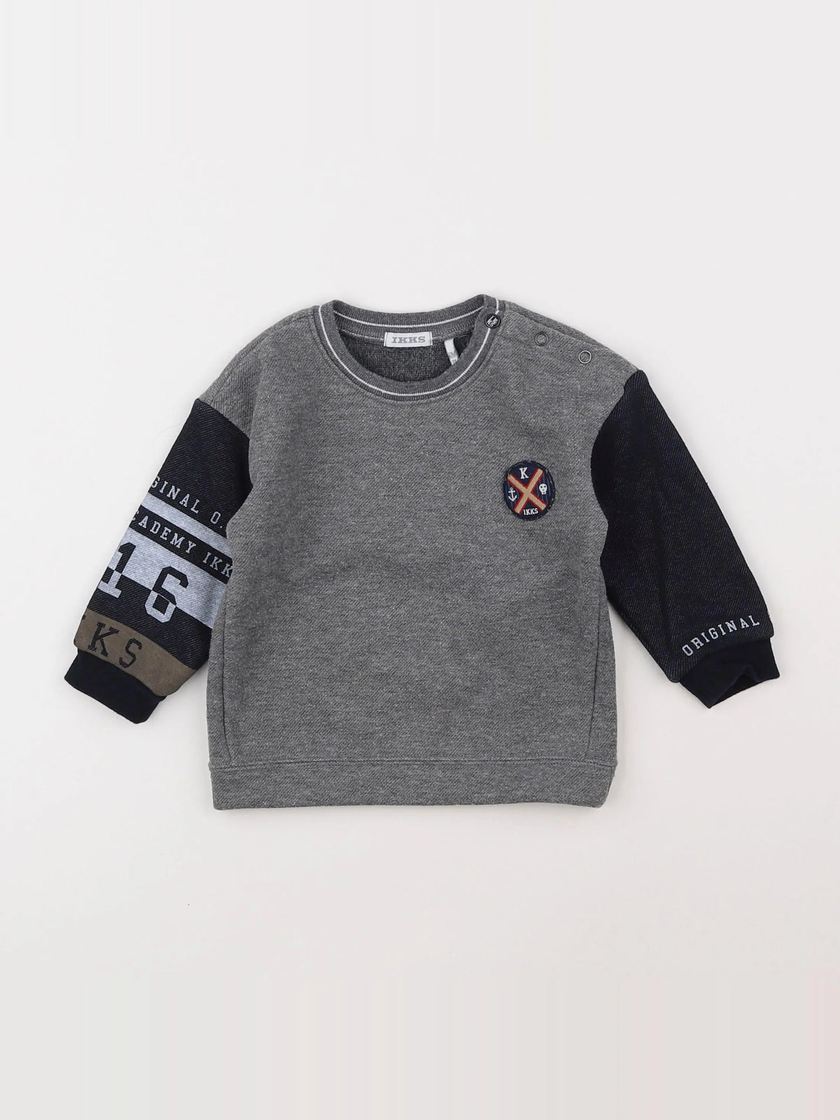 IKKS - sweat gris - 12 mois