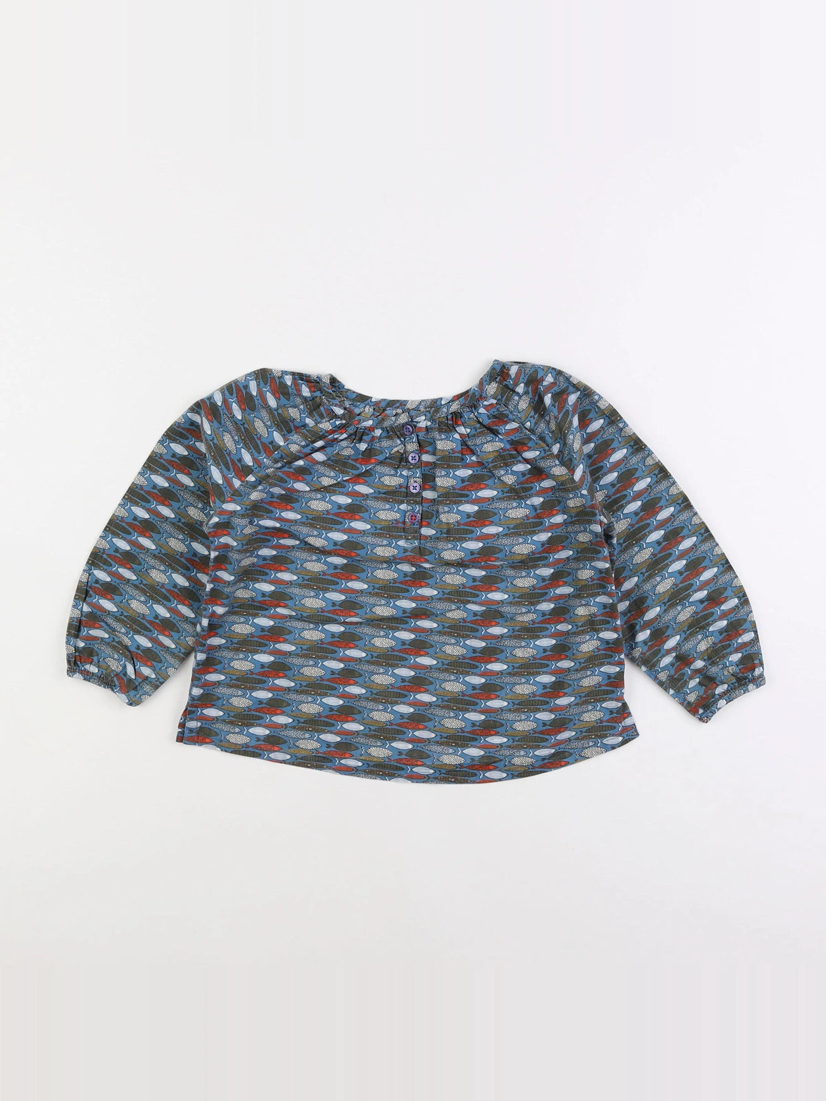 Monoprix - blouse bleu - 3 ans