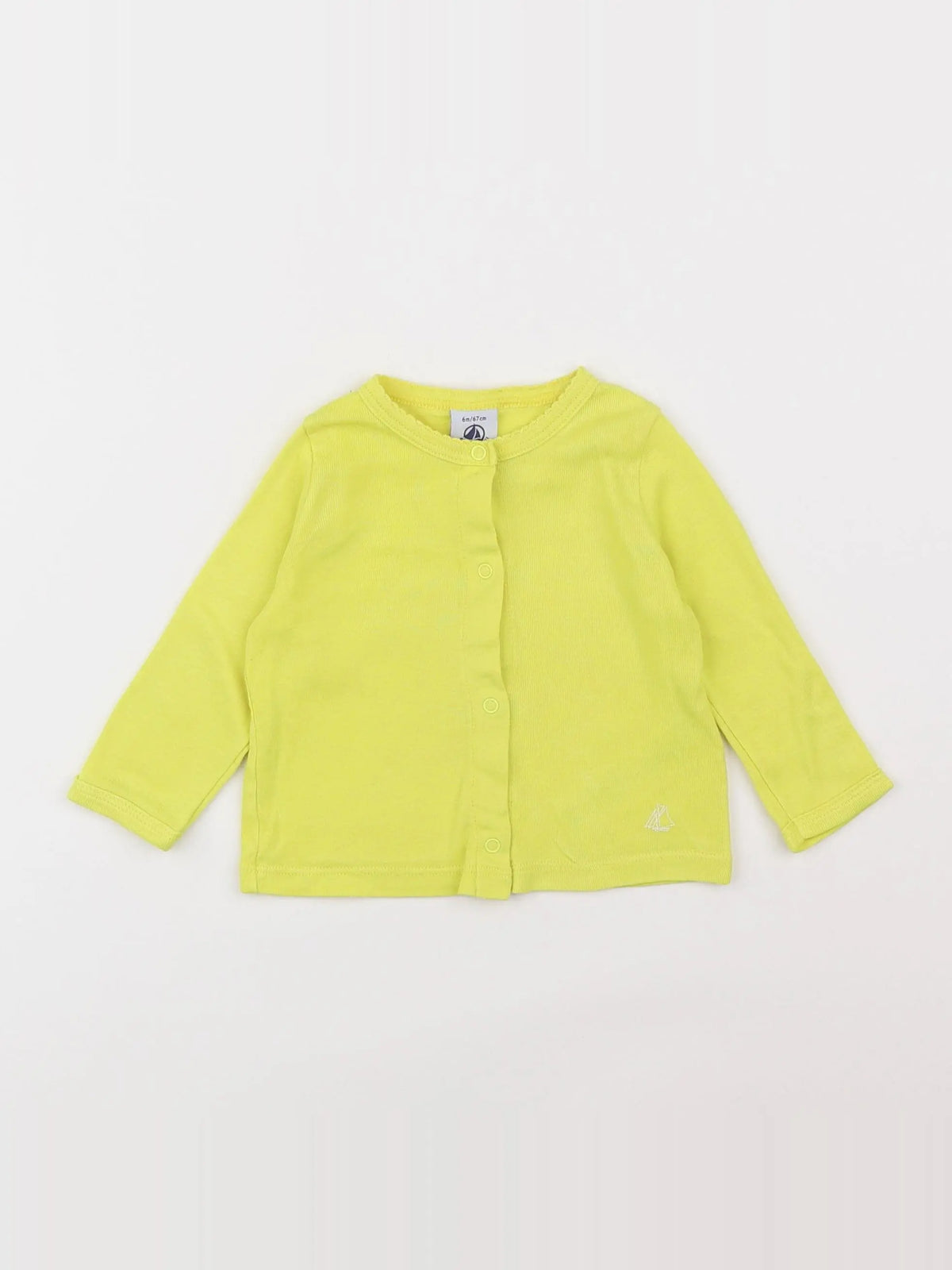 Petit Bateau - tee-shirt jaune fluo - 6 mois