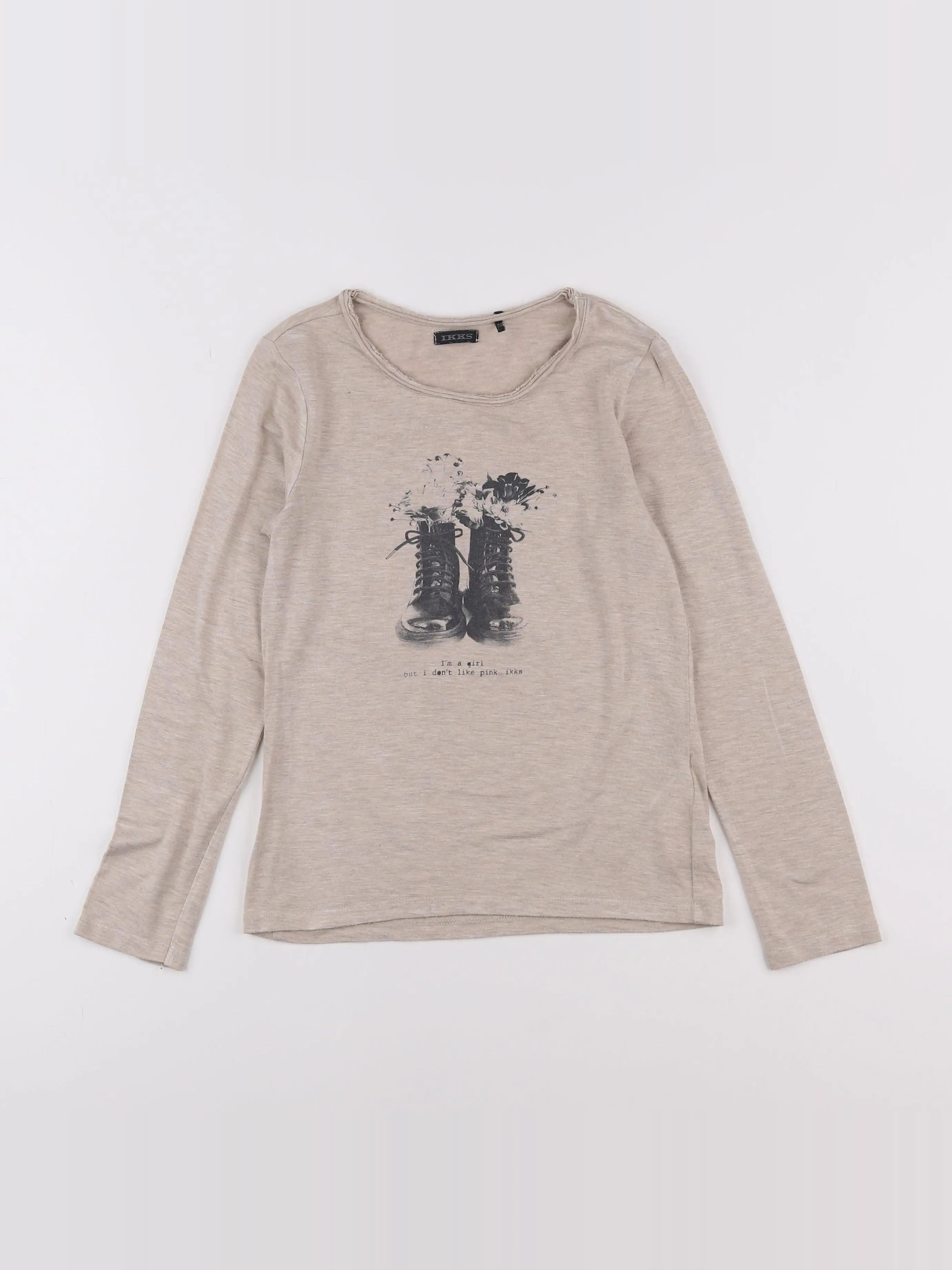 IKKS - tee-shirt beige - 8 ans