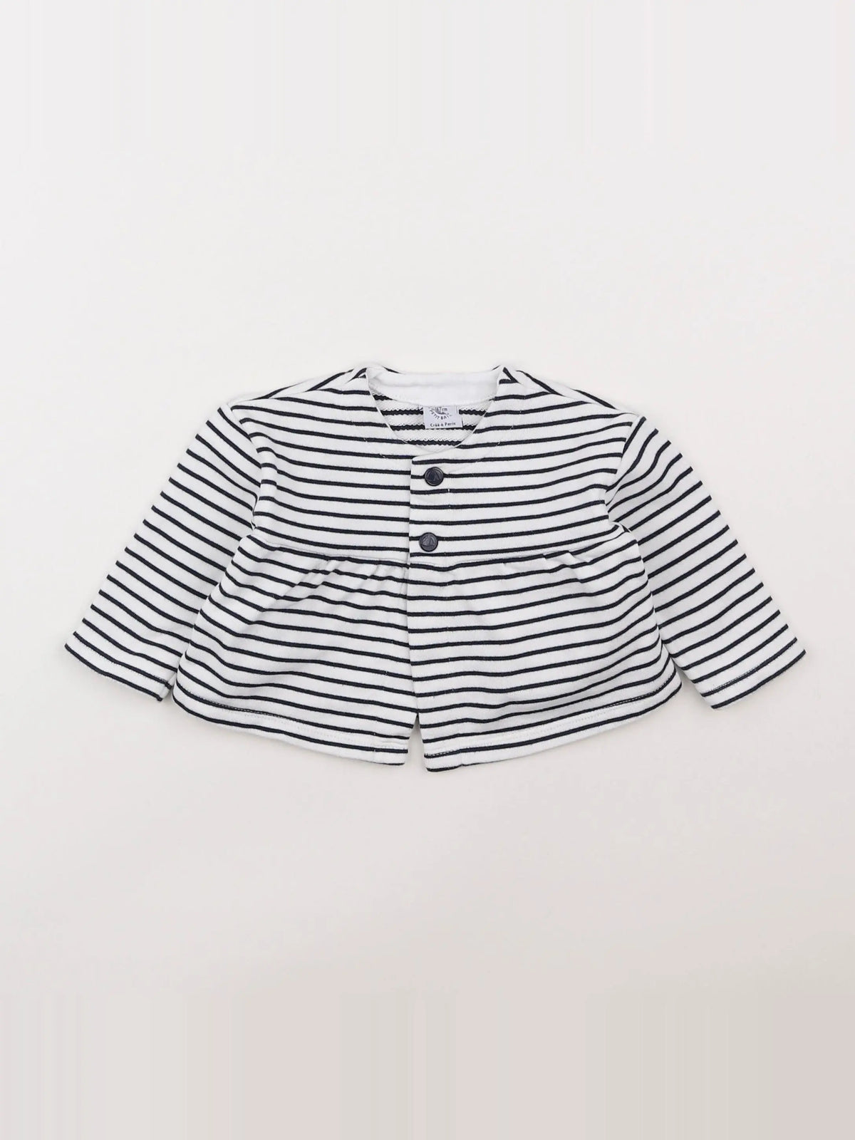 Petit Bateau - sweat bleu - 6 mois