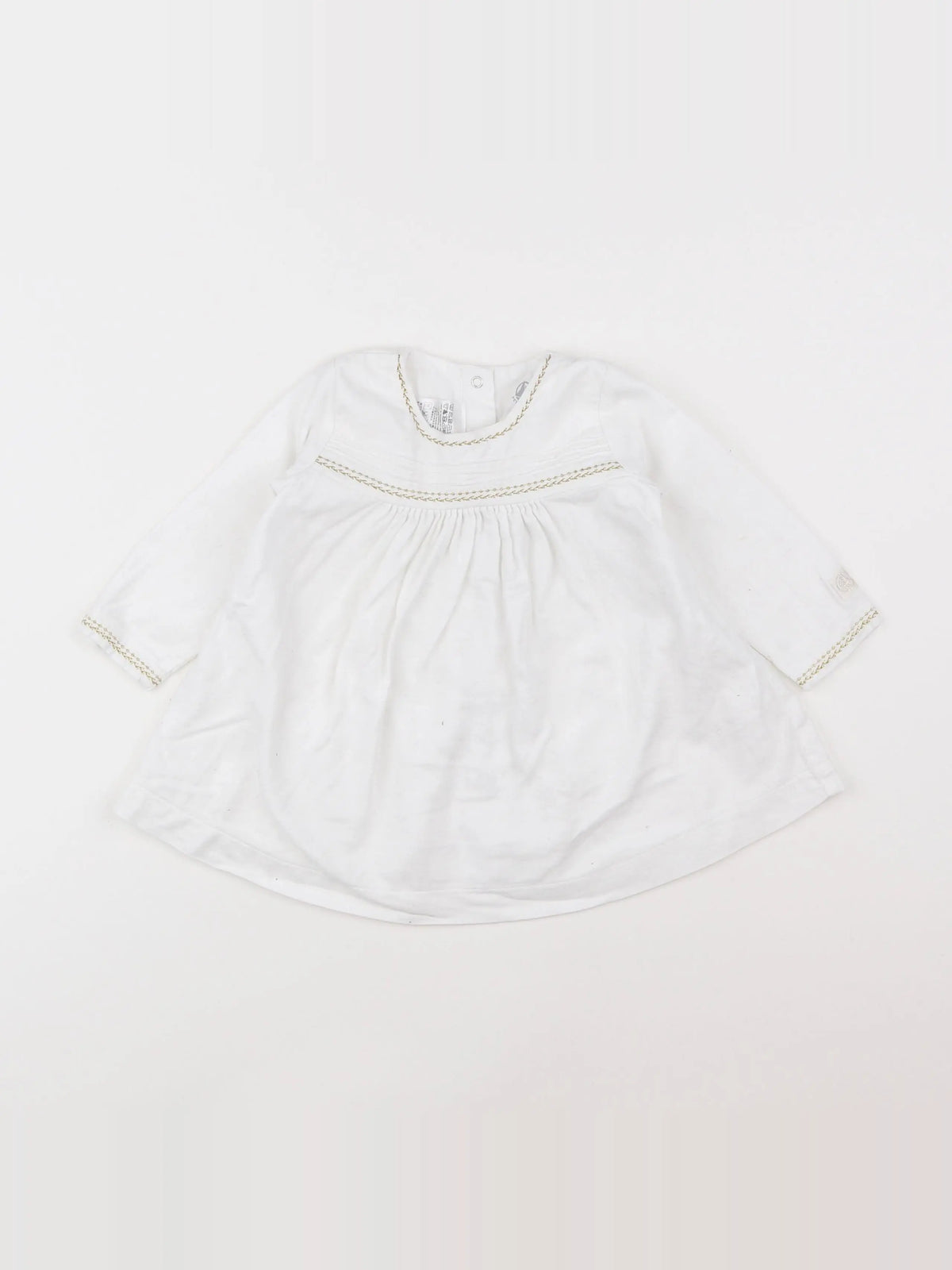 Petit Bateau - robe blanc - 12 mois