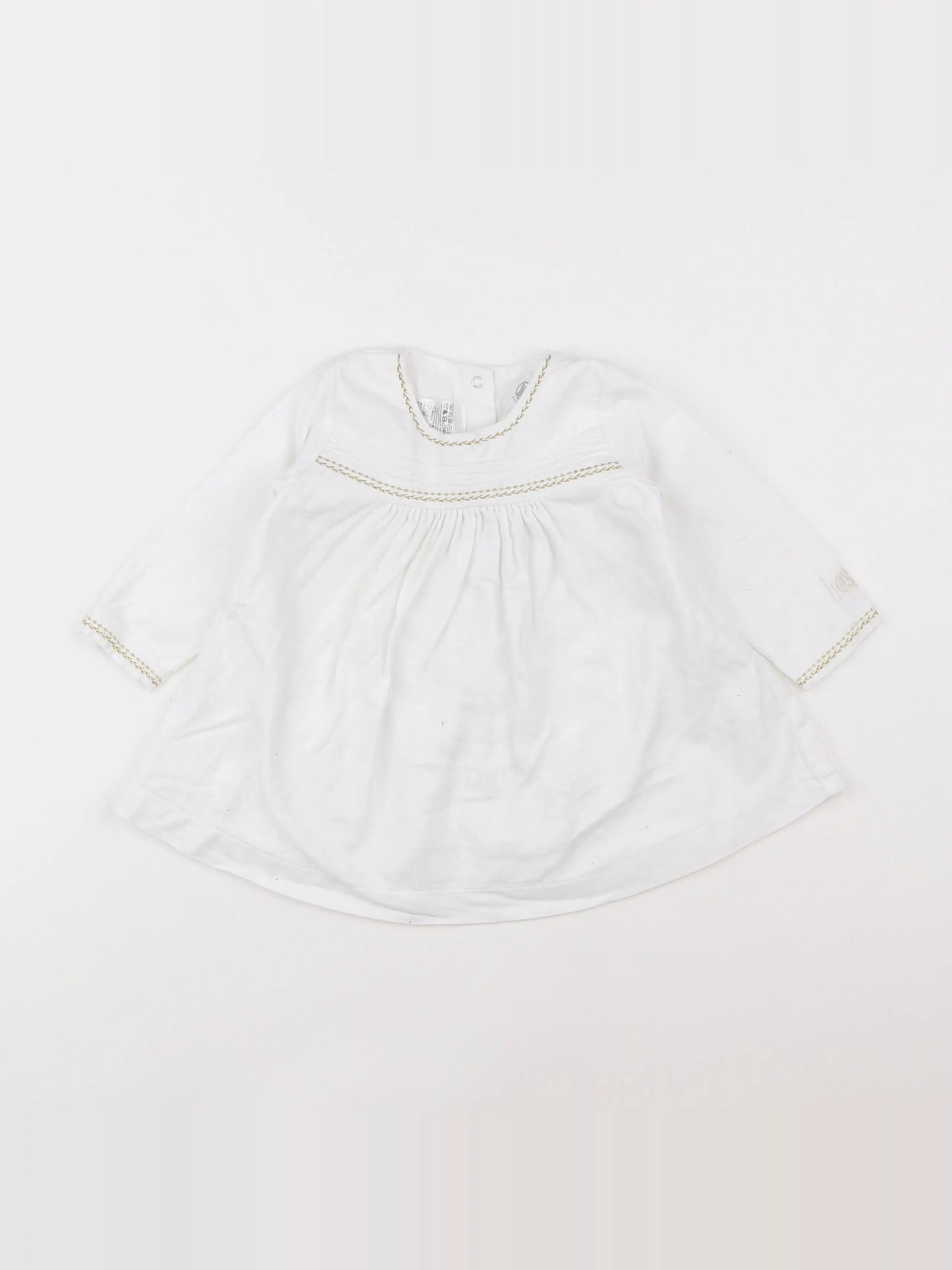 Petit Bateau - robe blanc - 12 mois