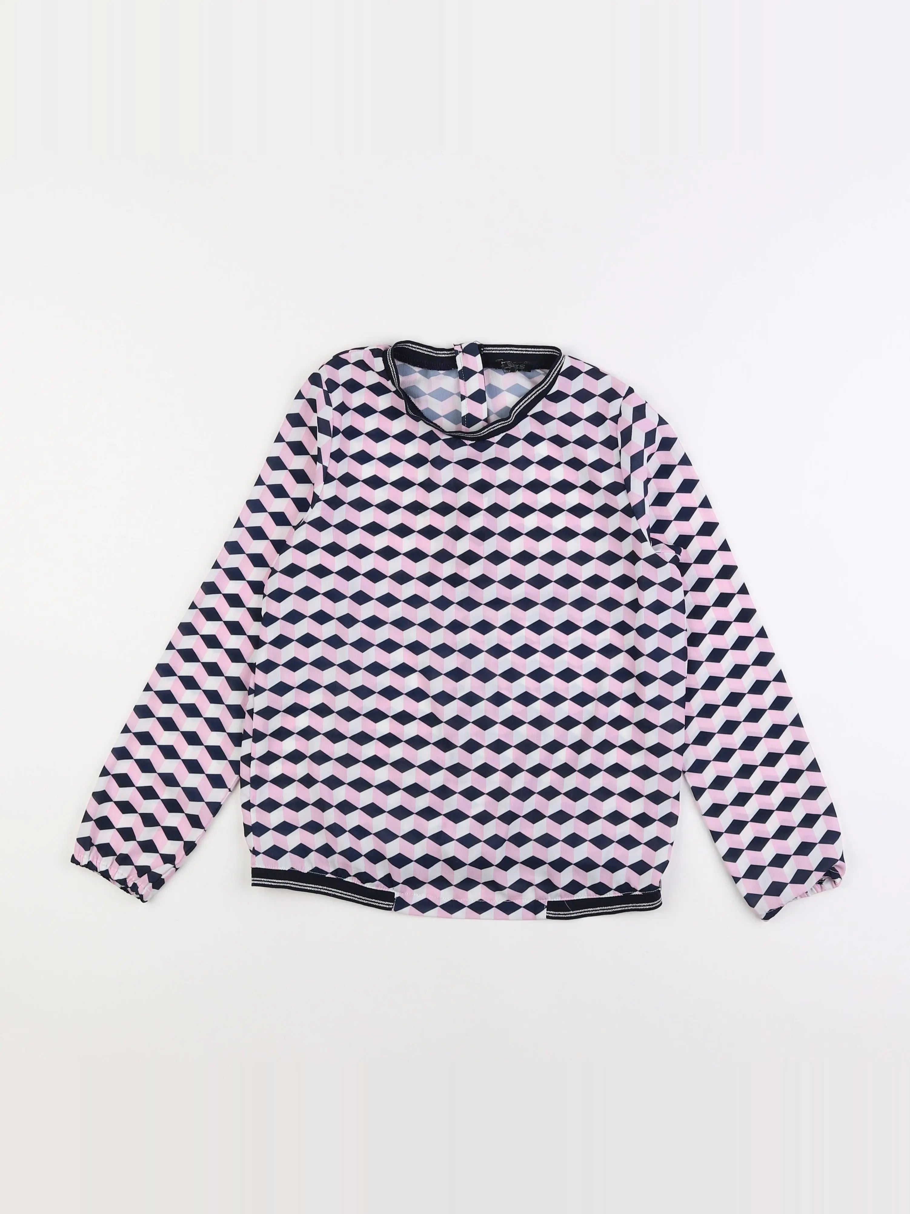 IKKS - blouse rose, noir - 10 ans
