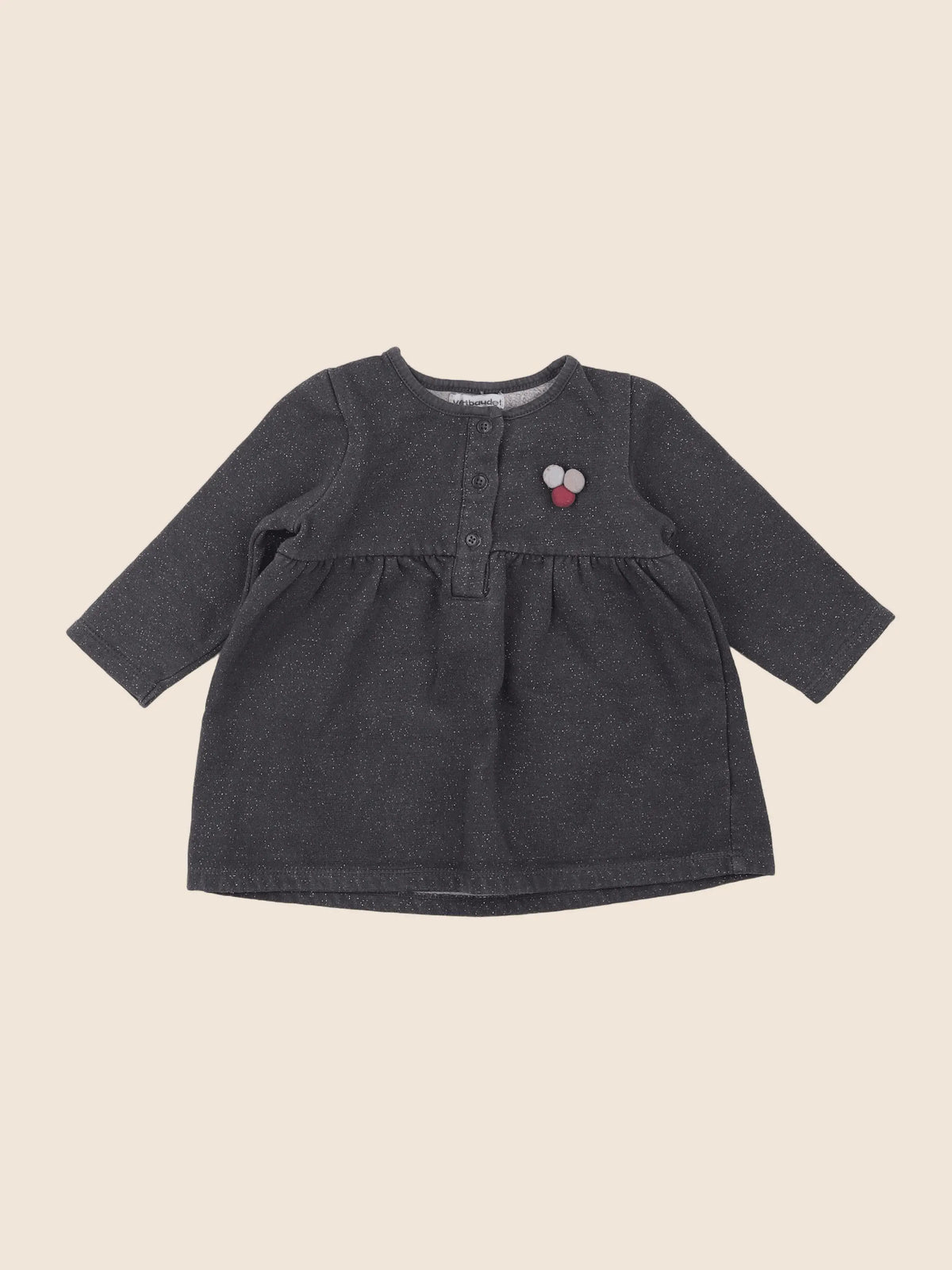 Vertbaudet - robe gris - 12 mois