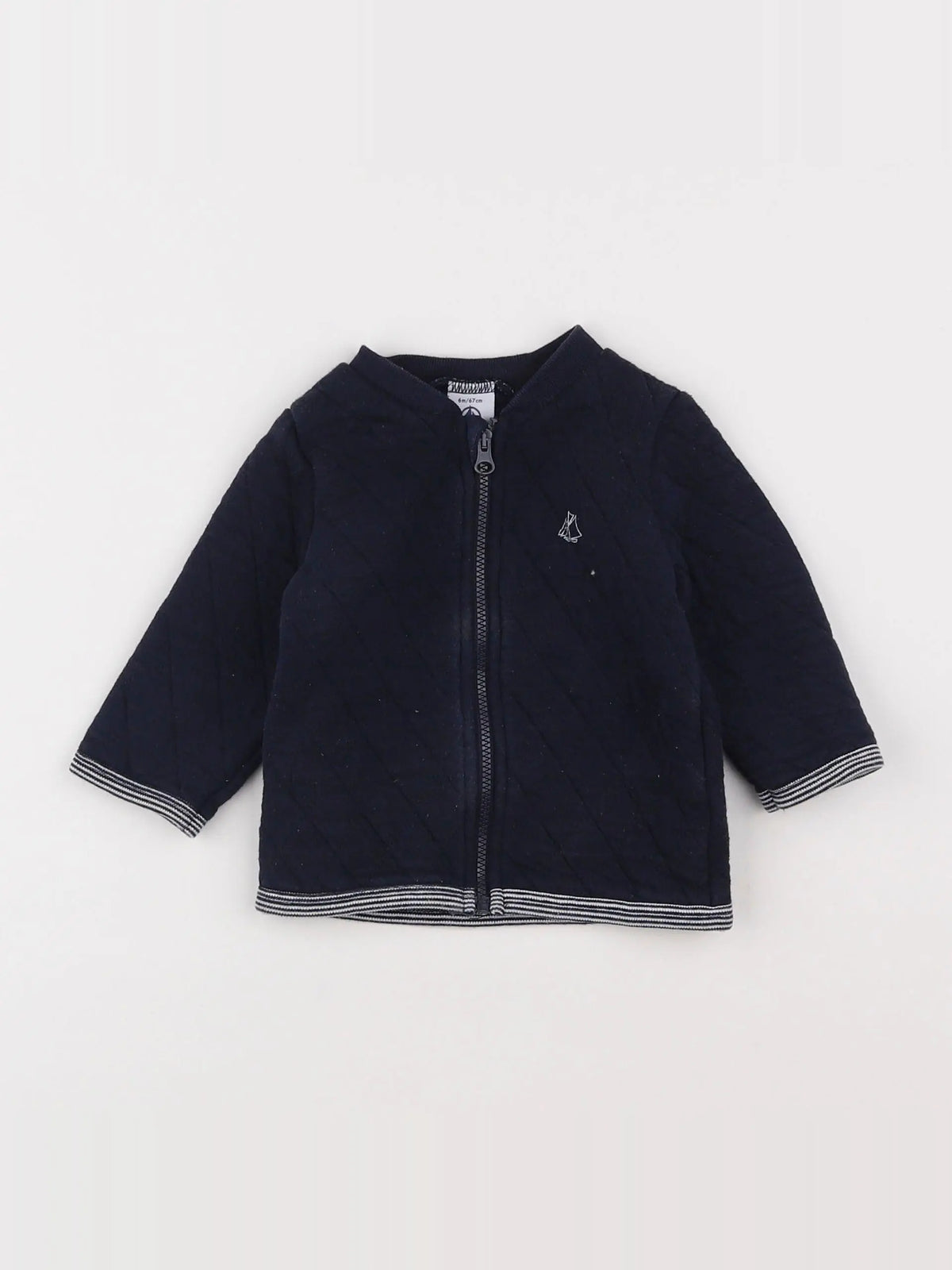 Petit Bateau - sweat bleu - 6 mois