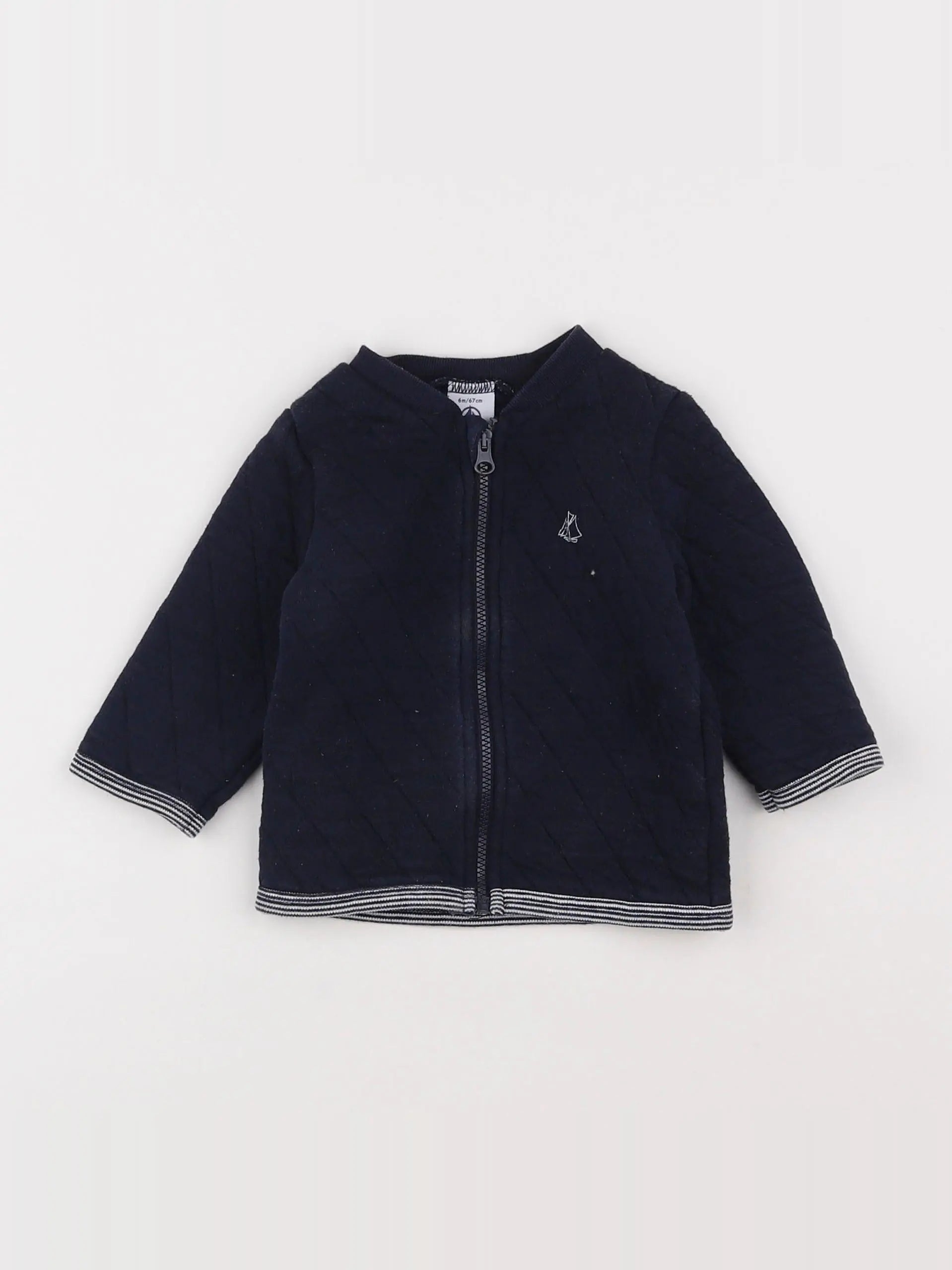 Petit Bateau - sweat bleu - 6 mois