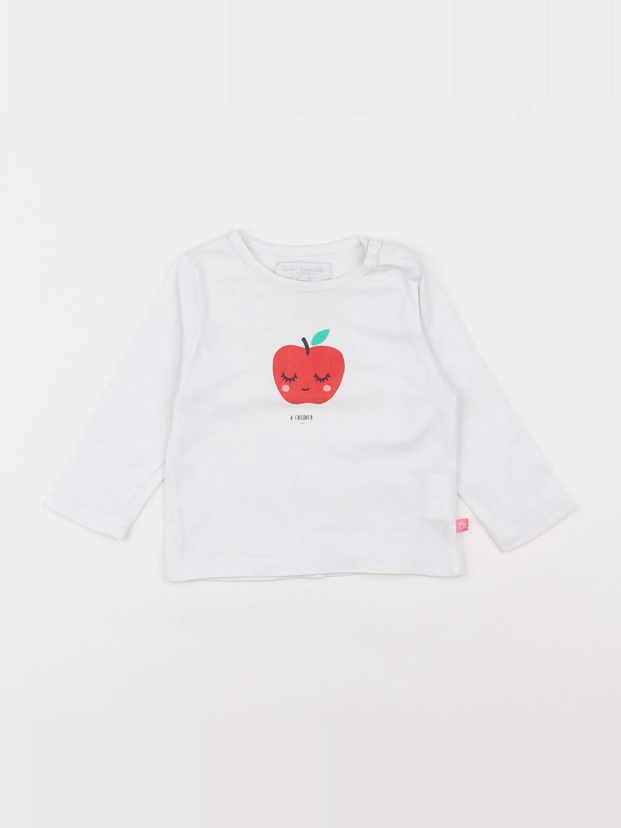 Cadet Rousselle - tee-shirt blanc, rouge - 6 mois