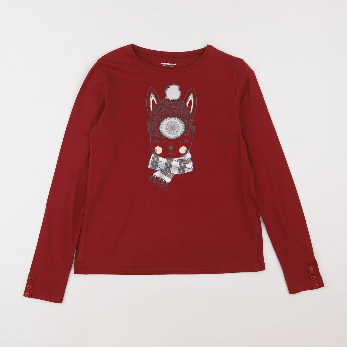 Vertbaudet - tee-shirt rouge - 10 ans
