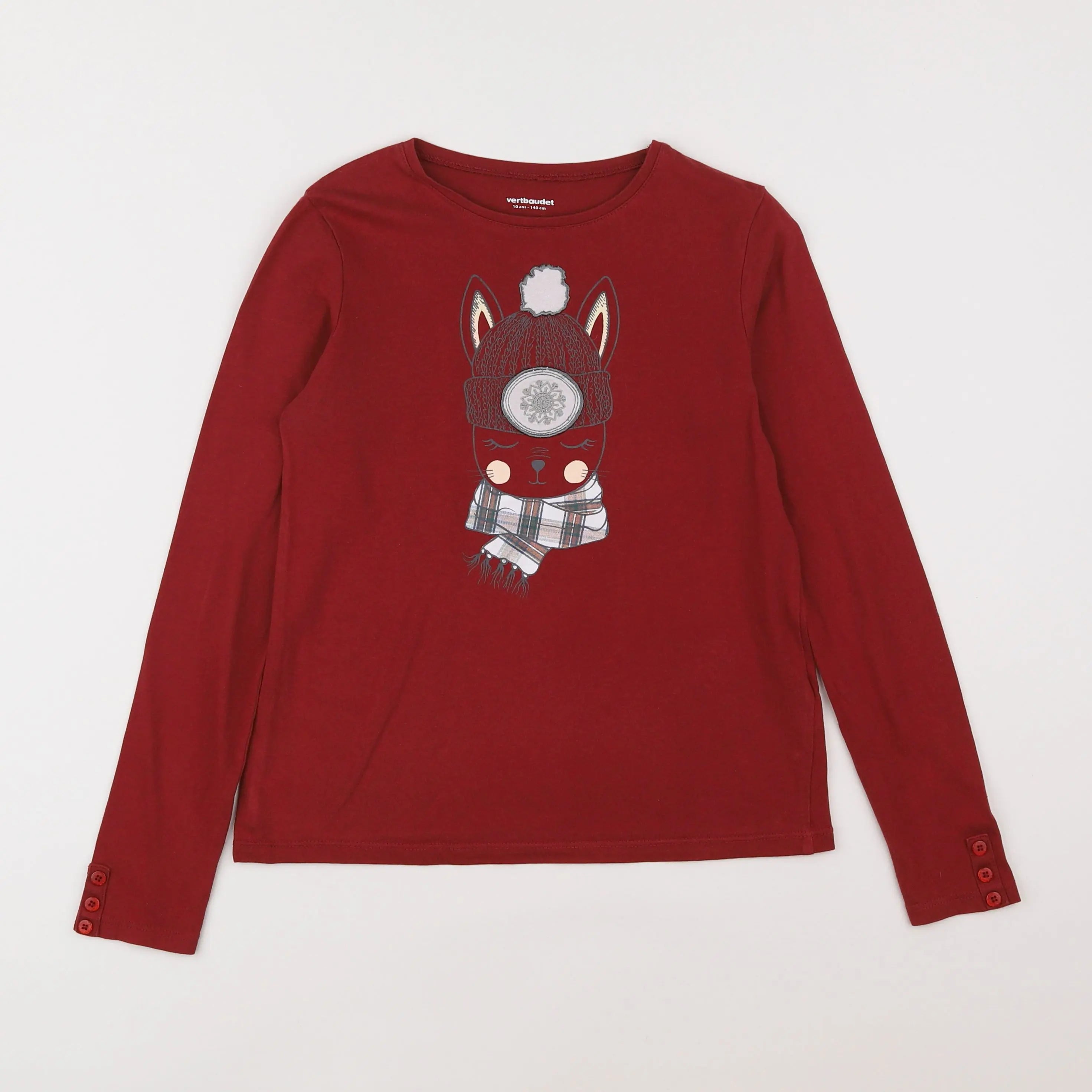 Vertbaudet - tee-shirt rouge - 10 ans