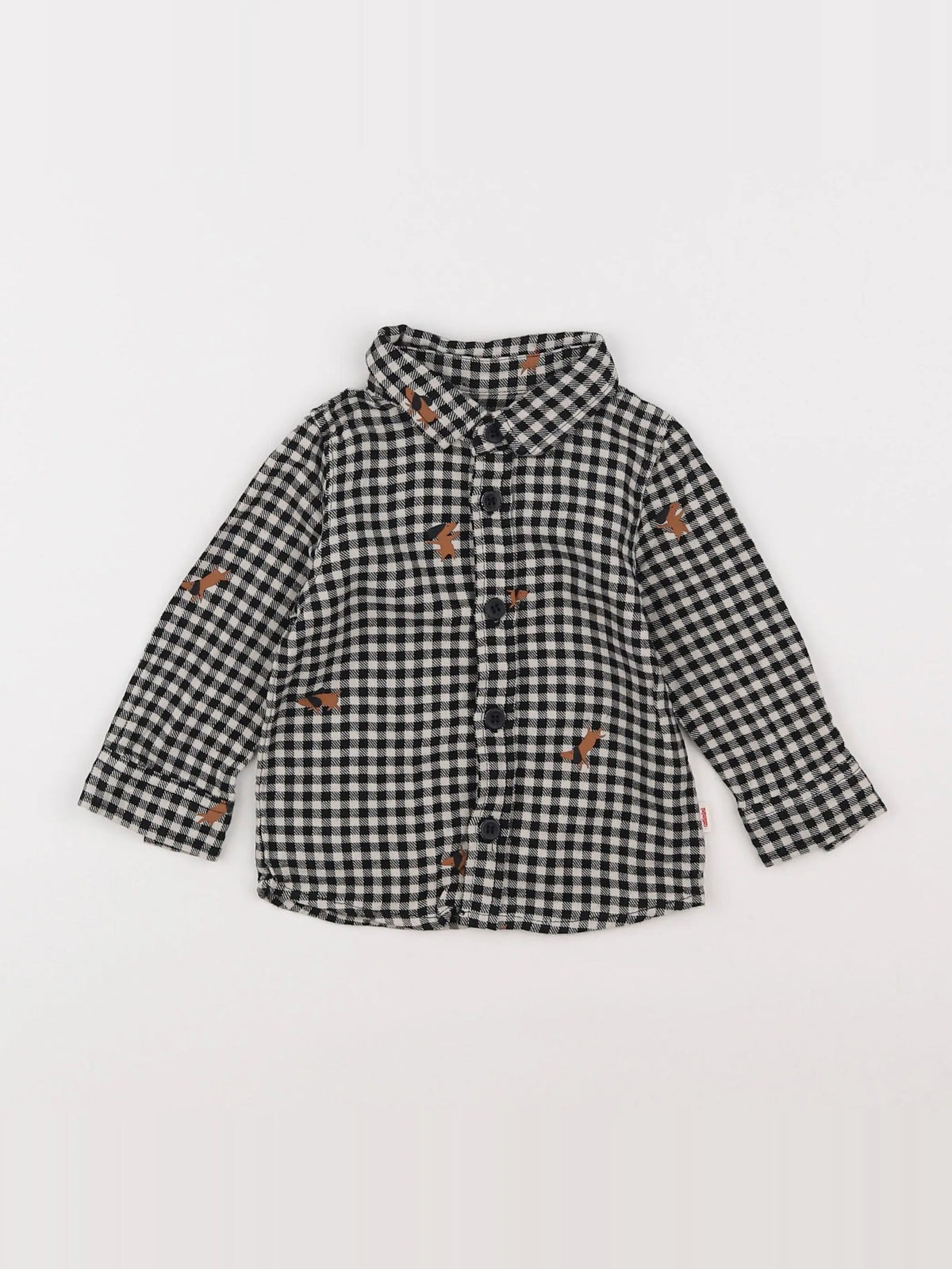 Catimini - chemise blanc, noir - 6 mois